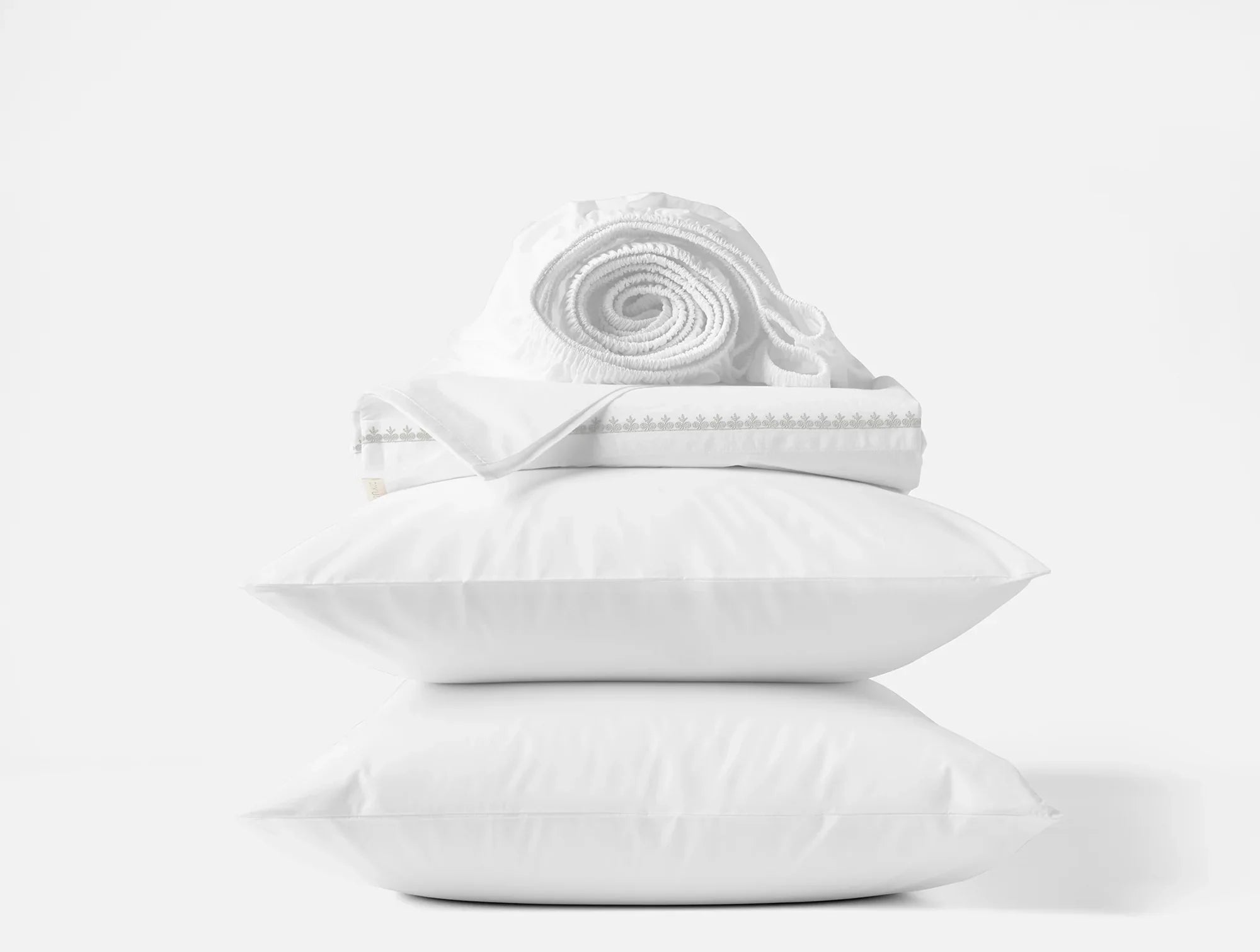 Premium Organic Percale Sheet Set with Elegant Floret Embroidery - Ultra Soft & Breathable Bedding for Luxury Hotels & Master Bedrooms