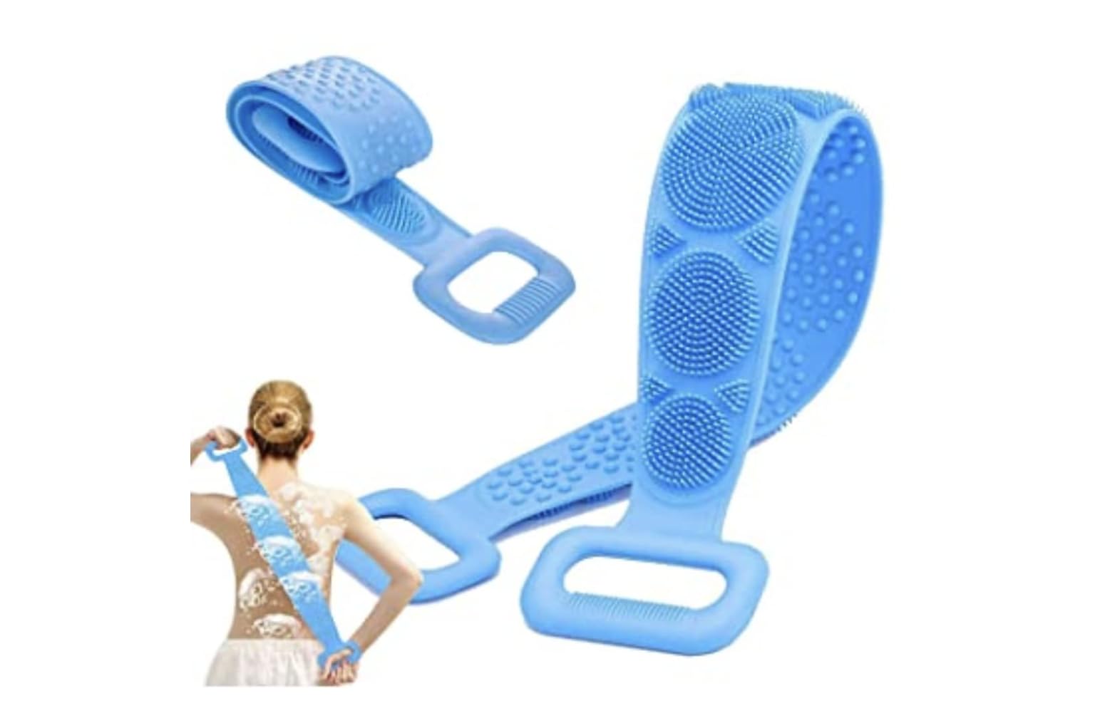 SBTs® Silicone Body Back Scrubber - Dual-Sided Exfoliating Brush for Deep Skin Cleansing & Dead Skin Removal | Shower Massage & Bath Brush | Easy to Clean & Hygienic | Perfect for Spa Days & Sensitive Skin Care