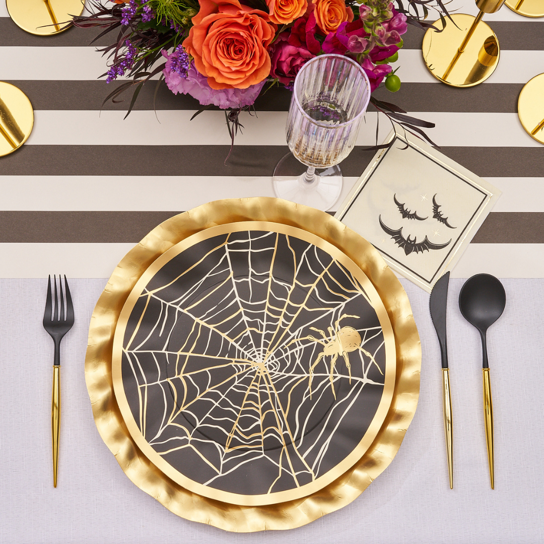 Spooky Halloween Table Setting Decorations - Classic Scary Party Supplies for Dinner, Events & Home Decor