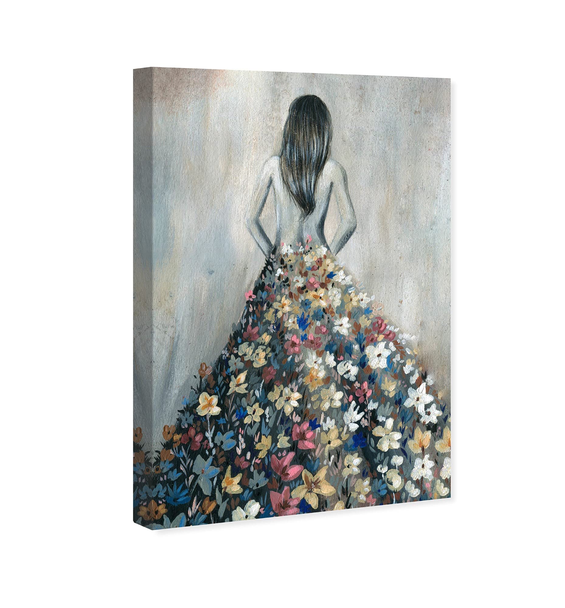 Oliver Gal Girl with Flower Thoughts Canvas Wall Art Print - 30