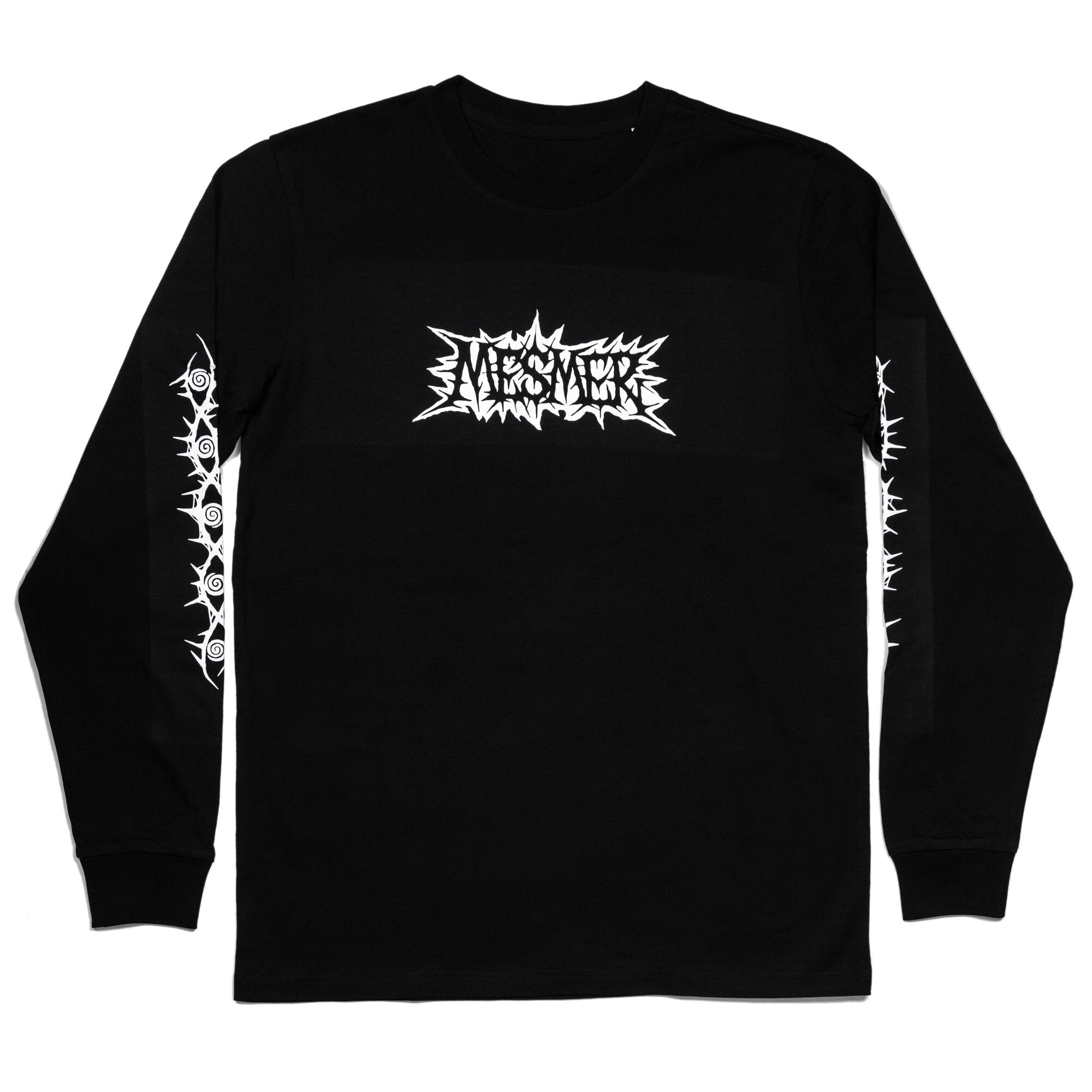 Mesmer Spiky Long Sleeve Black Gothic Punk T-Shirt for Men & Women - Perfect for Concerts, Halloween, and Alternative Fashion