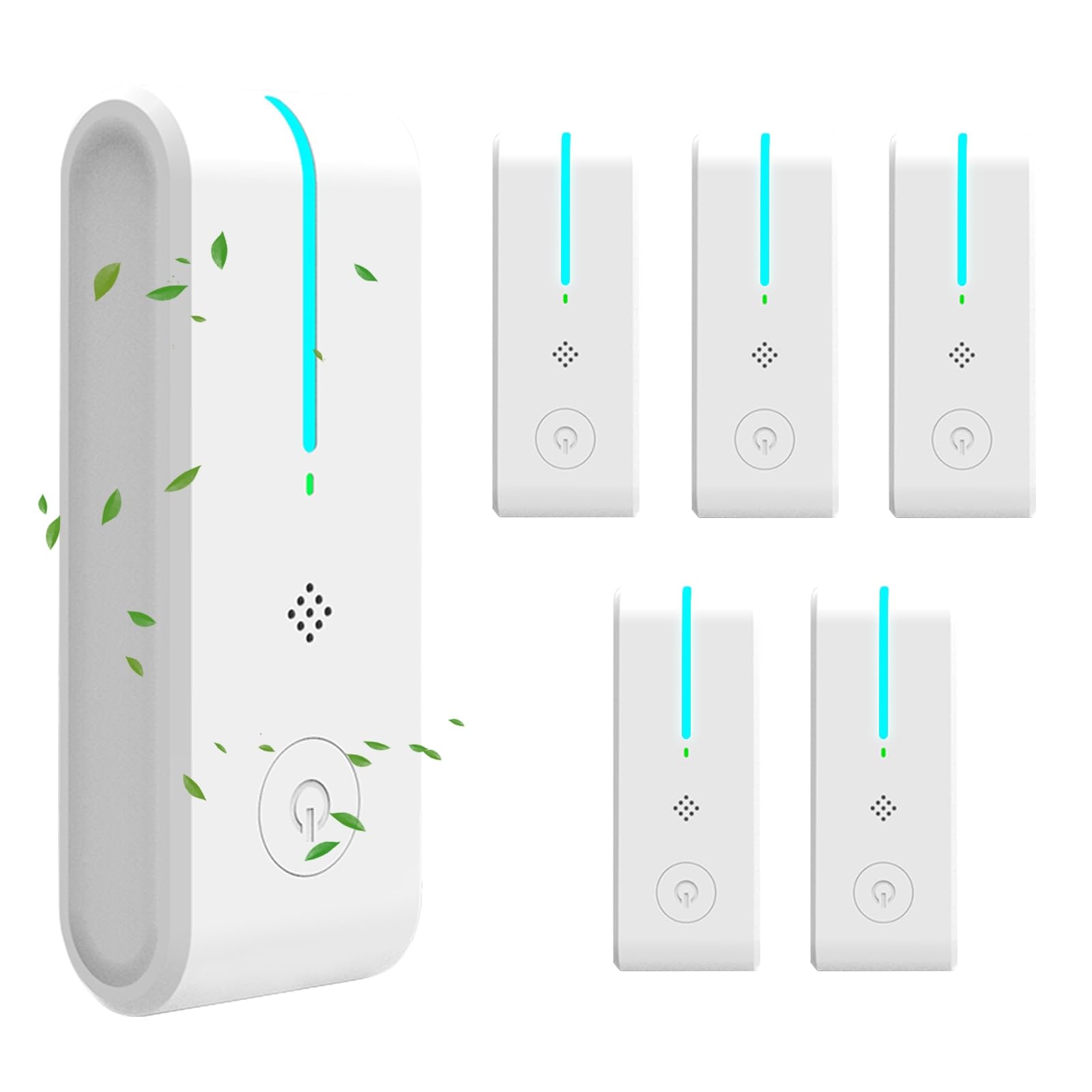 6 Pack Plug In Air Ionizers with Negative Ion Technology - Portable Air Purifier for Home, Bedroom, Office & Garage - Odor & Pet Smell Eliminator - Quiet White Air Cleaner (Perfect for Allergies, Smoke & Dust Removal)