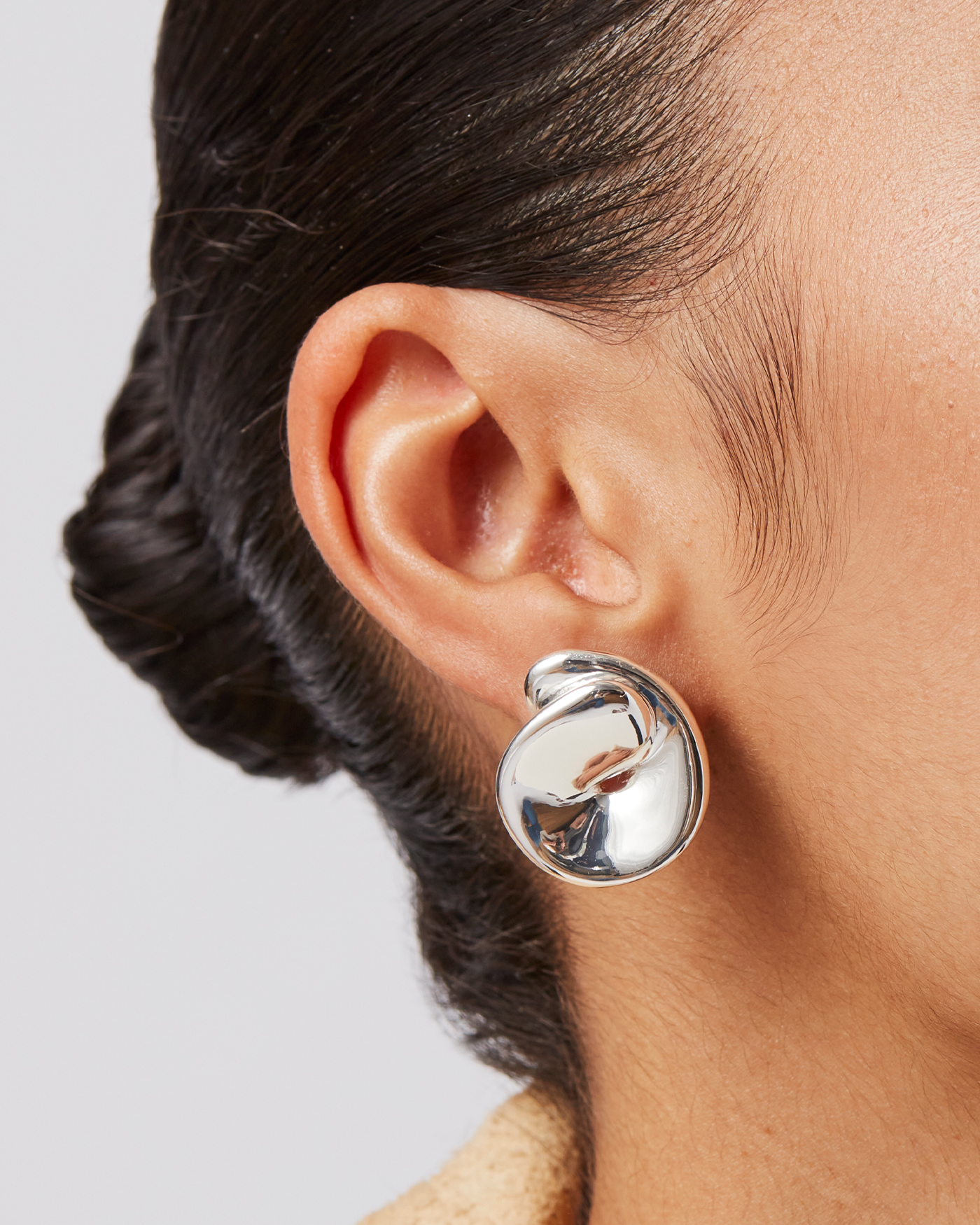 Rio Button Earrings for Women - Minimalist Gold Hoop Earrings - Elegant & Simple Stud Earrings for Everyday Wear, Office, or Special Occasions