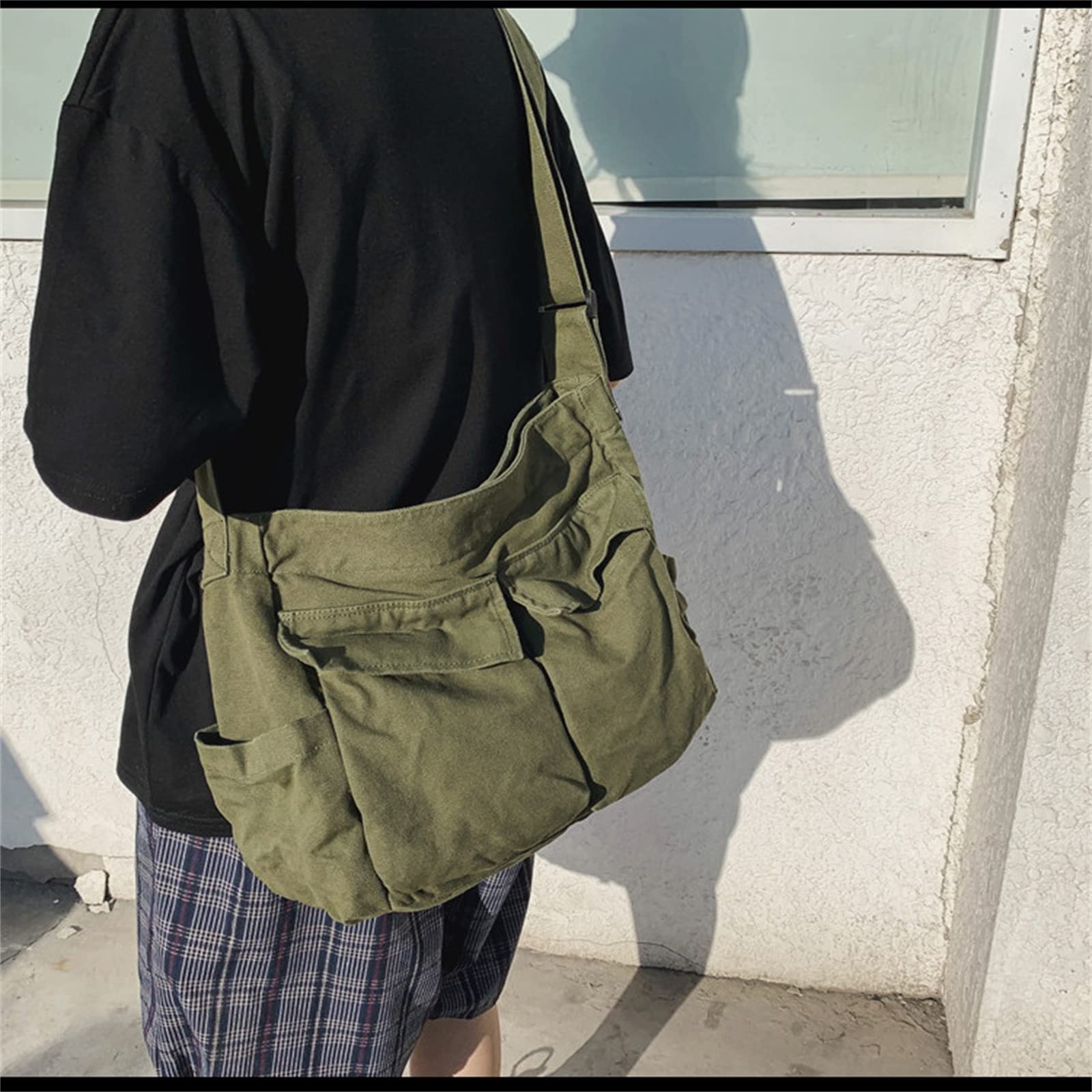 Stylish Canvas Messenger Bag for Women & Men - Large Hobo Tote Crossbody Shoulder Bag with Multiple Pockets | Perfect for Work, Travel & Daily Commute