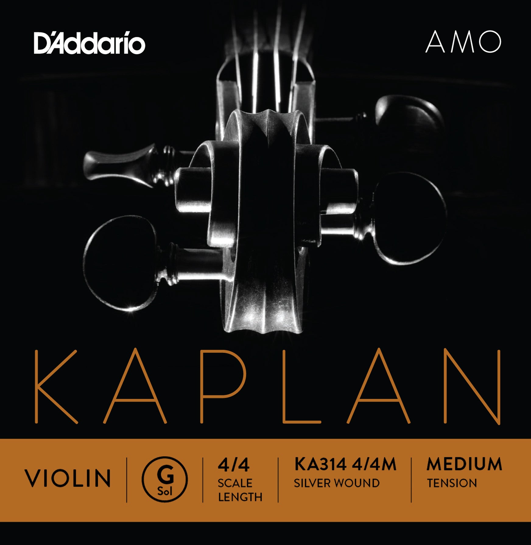 D'Addario Kaplan Amo Violin G String - 4/4 Size Medium Tension for Professional Violinists | Perfect for Classical Music Performances & Practice Sessions