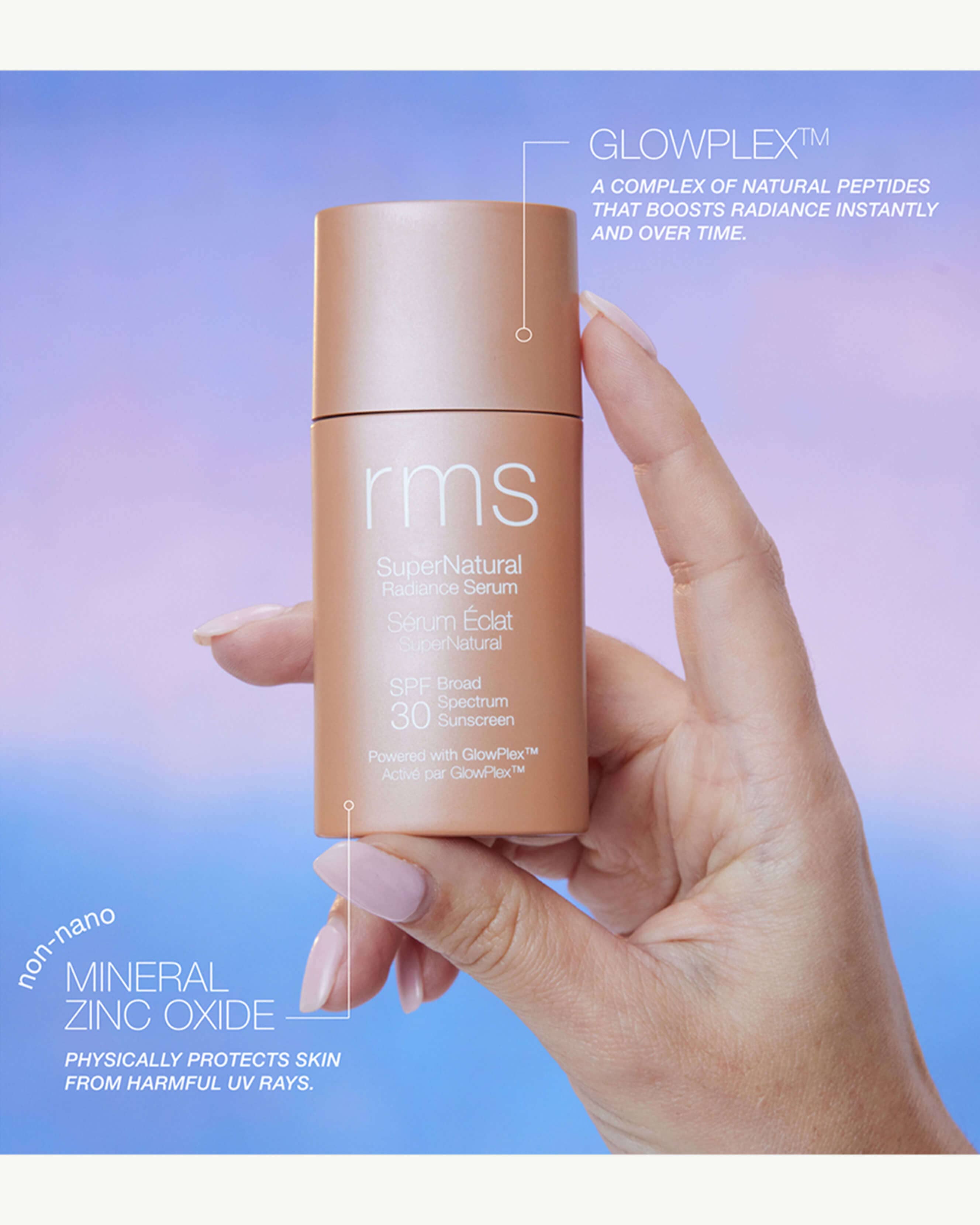 SuperNatural Radiance Serum with Broad Spectrum SPF 30 Sunscreen - Daily Face Moisturizer & Anti-Aging Protection for Glowing Skin | Perfect for Outdoor Activities, Work & Travel
