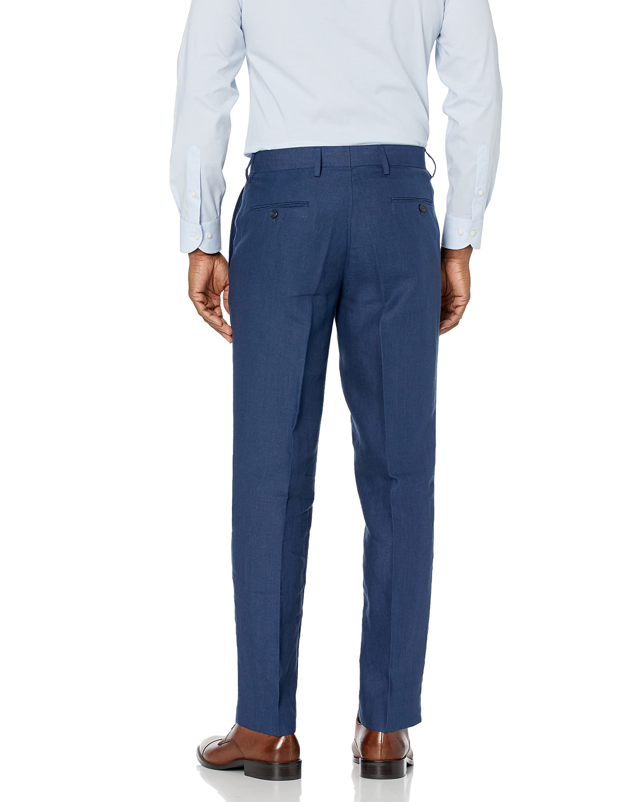 Men's Navy Blue Linen Suit Set - Oxford Style Blazer & Separate Pants for Summer Weddings & Business Casual Outfits