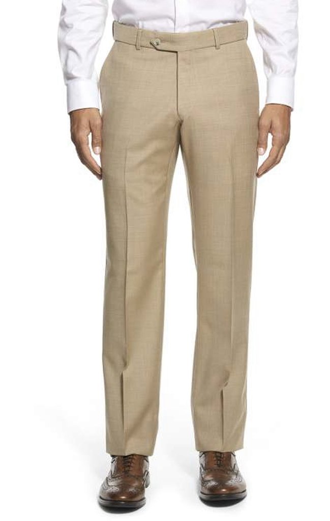 Winthrop & Church Men's Plain Front Cotton Pants - Comfortable Casual Dress Pants for Office, Business & Everyday Wear