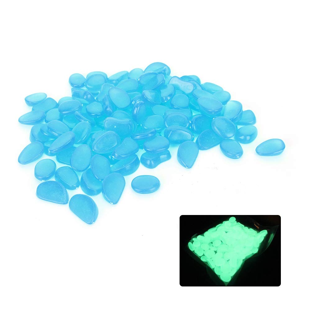 Luminous Decorative Stones - High-Quality Glow in the Dark Rocks for Aquariums, Fish Ponds, Bonsai & Garden Landscaping | Blue Glowing Pebbles for Indoor/Outdoor Decor