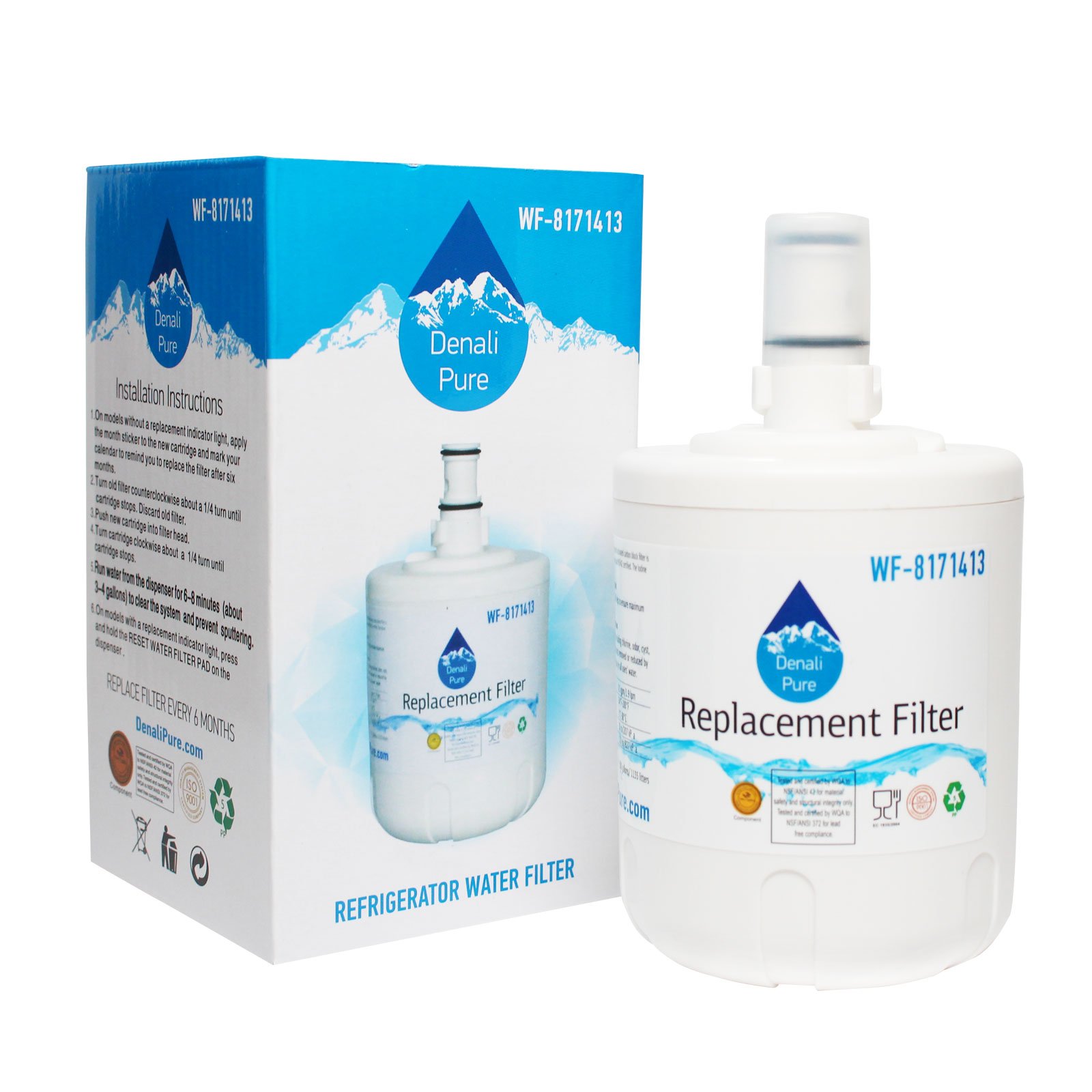 3-Pack Whirlpool 8171414 Refrigerator Water Filter Replacement - Compatible with Whirlpool 8171413 & 8171414 Fridge Water Filter Cartridges | Clean & Fresh Drinking Water for Your Home Kitchen