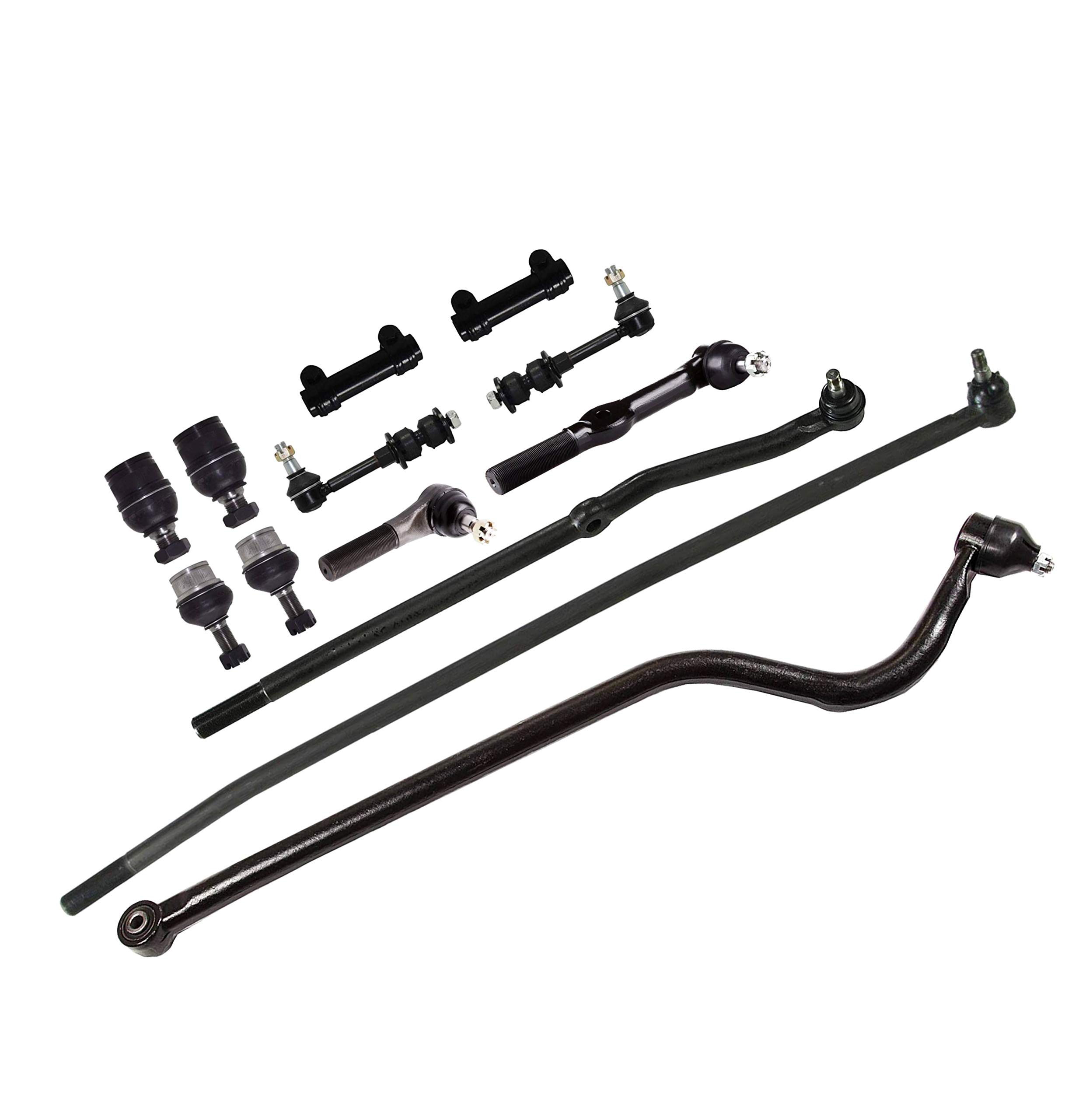 13-Piece Front Suspension Kit for Dodge RAM 2500/3500 - Tie Rod Ends, Track Bar, Sway Bar Links, Upper & Lower Ball Joints - Compatible with 4WD Models - Perfect for Off-Roading, Towing & Heavy-Duty Truck Maintenance