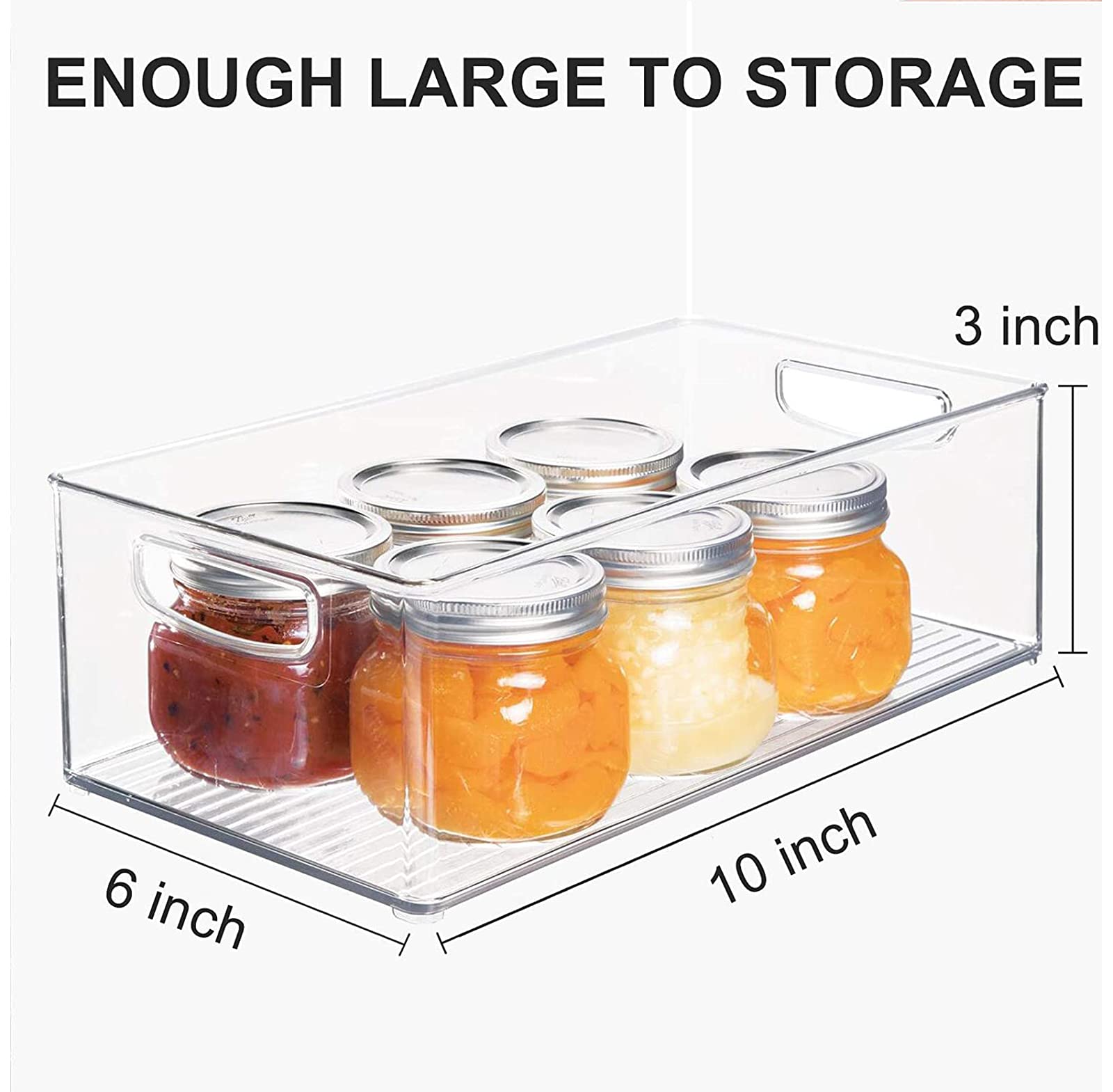 YYDSHEN Clear Stackable Pantry Bins for Refrigerator, Freezer & Kitchen Cabinet - BPA-Free Plastic Food Storage Containers (Large, Yellow) - Perfect for Organizing Fruits, Vegetables, Snacks & Leftovers