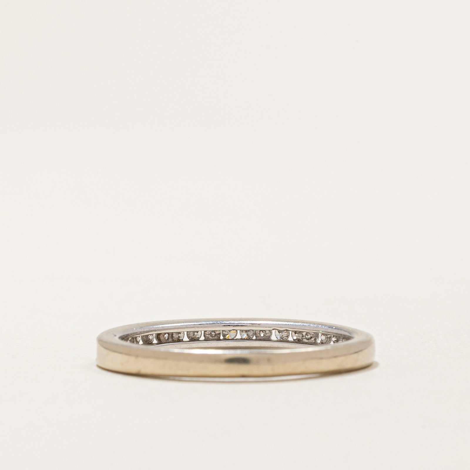Semi Eternity Diamond Band Ring - 0.10ctw Round Cut Diamond Wedding Band - Size 7 - Perfect for Anniversary Gifts, Engagement Rings & Bridal Jewelry