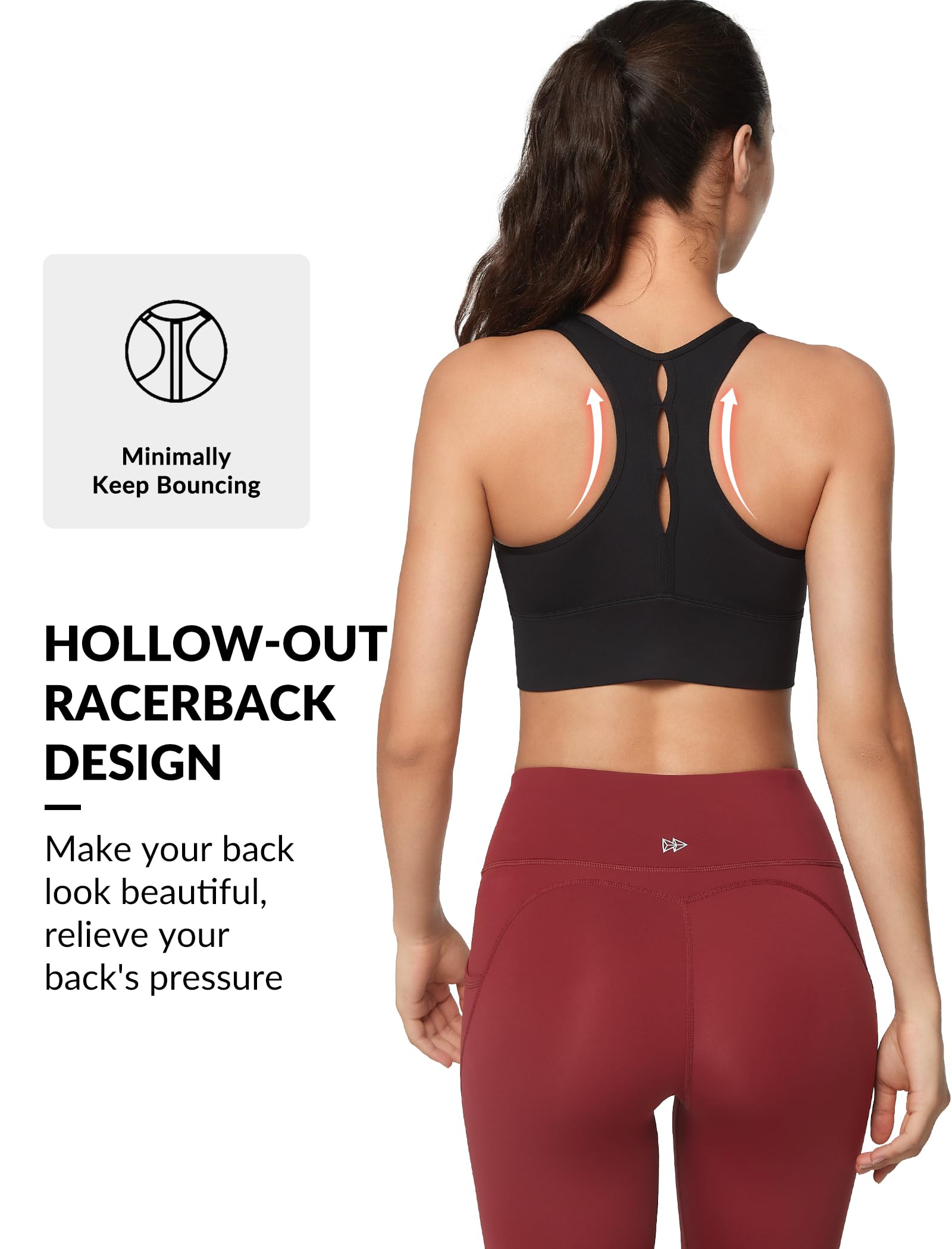 Yvette Women's High Impact Zip Front Sports Bra - Maximum Support for Large Bust - Ideal for Running, Workouts & High-Intensity Training
