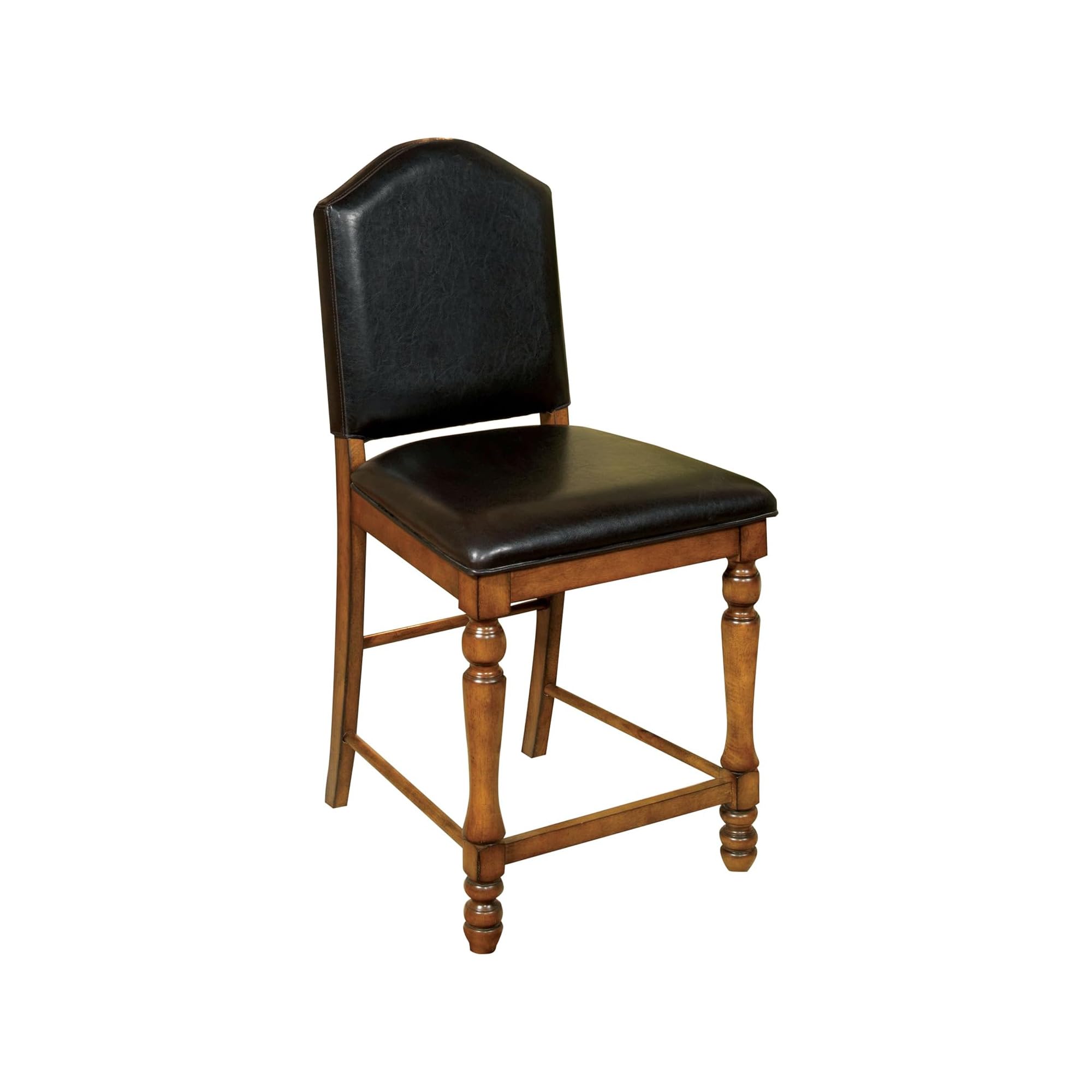 Furniture of America Hesperia Padded Leatherette Counter Height Bar Stools, Driftwood Finish, Set of 2 - Perfect for Kitchen Island, Breakfast Nook & Home Bar Seating
