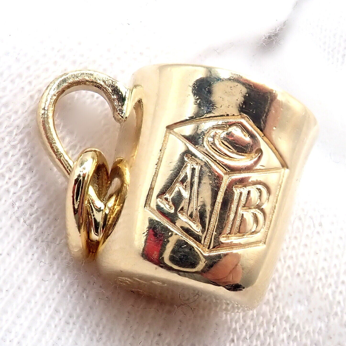 Vintage Tiffany & Co. 18k Yellow Gold ABC Baby Cup Charm - Rare Collectible Jewelry for Baby Shower Gifts & Keepsakes