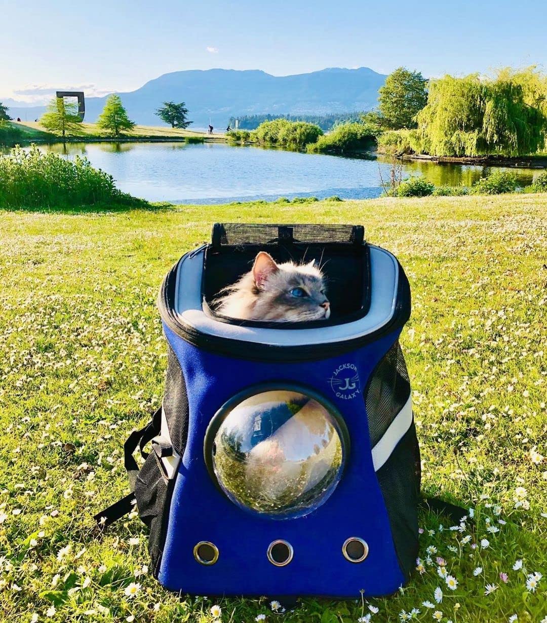 **Jackson Galaxy Airline Approved Cat Backpack Carrier - Space Capsule Bubble for Small Cats & Kittens - Premium Pet Carrier for Travel, Hiking & Outdoor Adventures - Perfect for Vet Visits, Road Trips & Daily Commutes**
