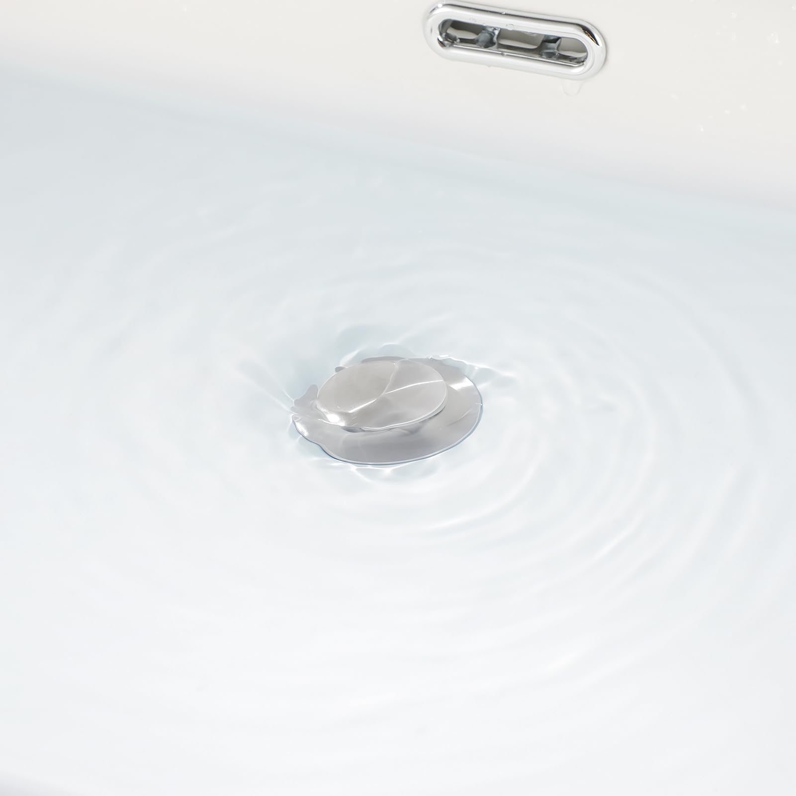PARLOS Pop-Up Sink Drain Stopper with Overflow - Brushed Nickel Bathroom Sink Strainer for Vessel & Drop-In Sinks - Perfect for Modern Bathrooms & Vanities (Model 2104702)