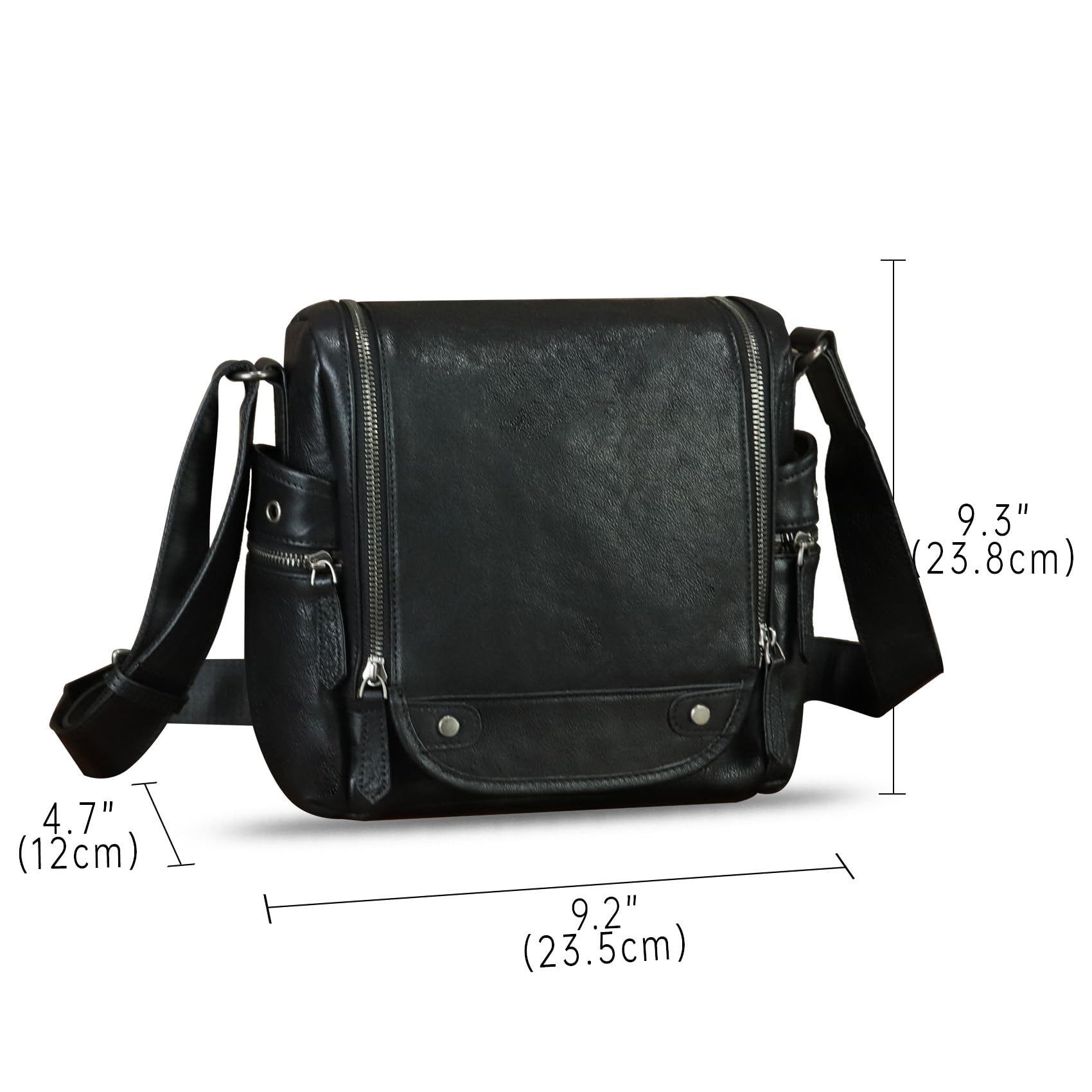 IVTG Genuine Leather Messenger Bag for Men - Durable Crossbody Shoulder Bag & Stylish Satchel Briefcase with Adjustable Strap - Perfect for Work, Travel & Everyday Use