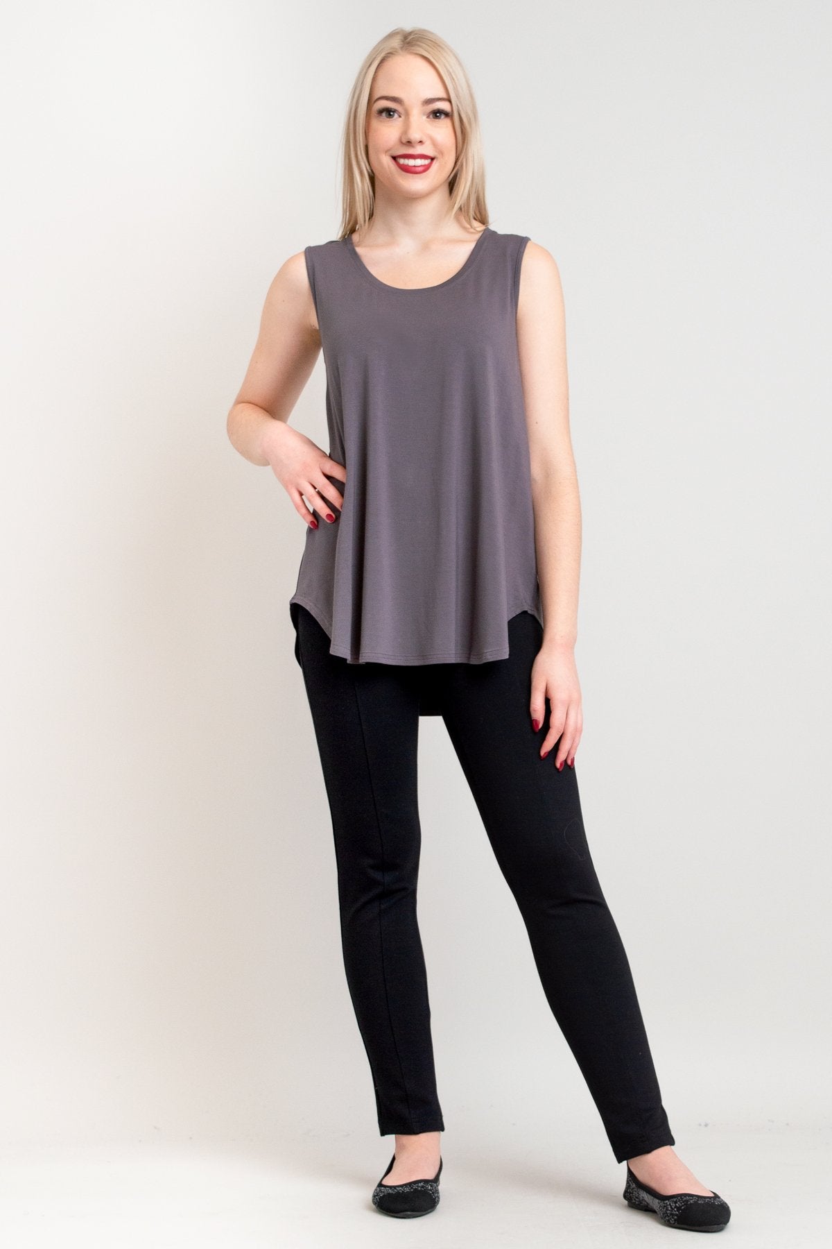 Stylish Charcoal Bamboo Jazz Tank Top for Women | Breathable & Comfortable | Perfect for Yoga, Gym & Casual Wear