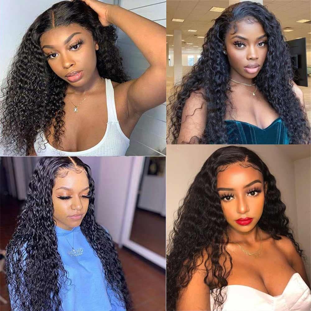 360 Full Lace Deep Curly Wave HD Transparent Lace Front Wigs - 100% Brazilian Virgin Human Hair - Pre Plucked with Baby Hair for Black Women (20 Inch, Natural Look) - Perfect for Daily Wear, Parties, Weddings & Special Occasions