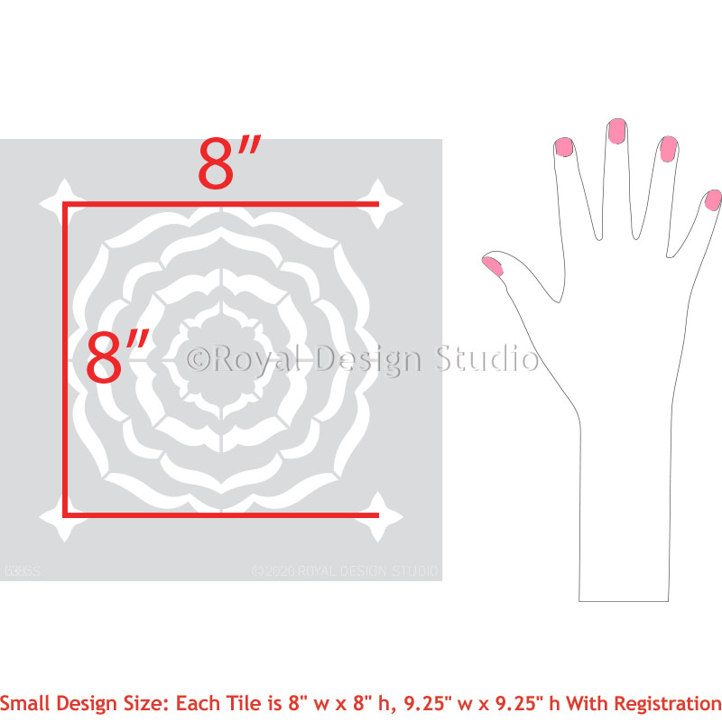 Ripple Effect Tile Stencil - DIY Mosaic Tile Painting Template for Walls, Floors, and Backsplash - Perfect for Home Decor, Bathroom, and Kitchen Renovation Projects