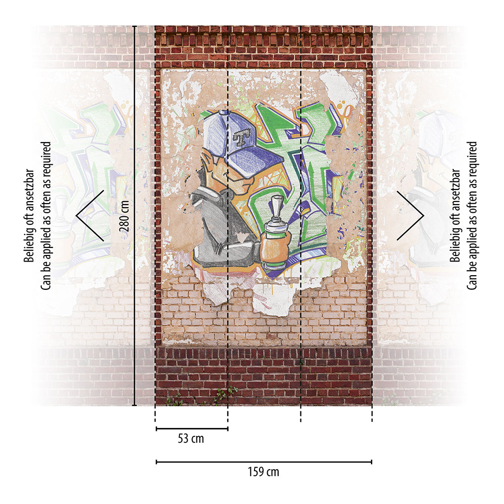 The Wall 2 - Premium Street Art Canvas Prints for Home & Office Decor | Urban Graffiti Wall Art for Living Room, Bedroom & Studio