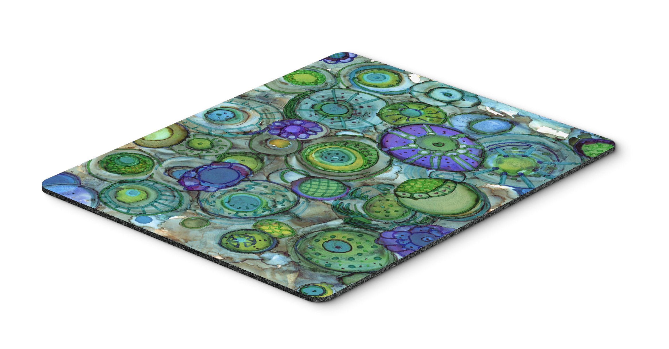 Caroline's Treasures 8962MP Abstract Blue & Green Mouse Pad - Large Washable Non-Slip Desk Mat for Home Office, Gaming & Computer Work | Perfect for Laptop Users & PC Enthusiasts