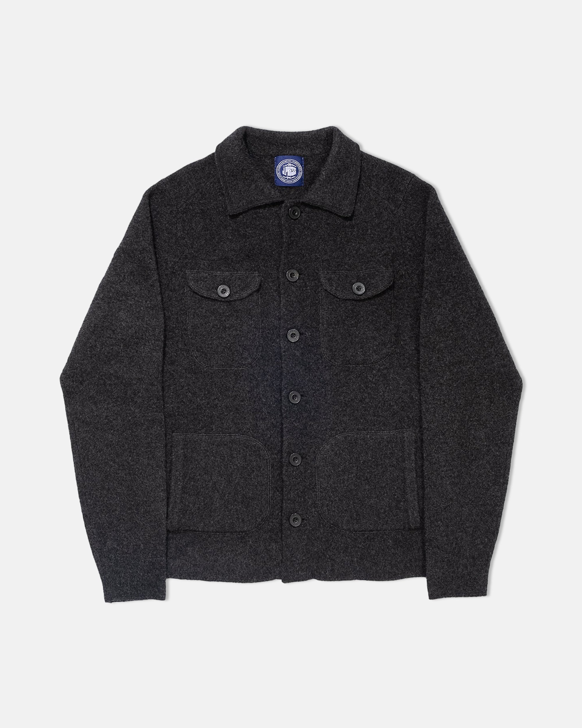 Charcoal Wool Knitted Shirt Jacket - Slim Fit for Men | Warm & Stylish Layering for Fall & Winter Outfits