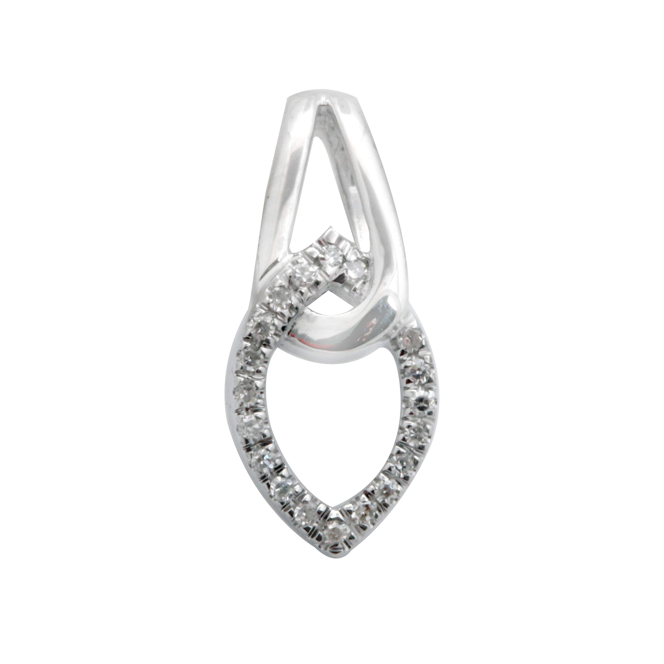 14K White Gold Diamond Pendant Necklace - 0.030Ct Round Cut White Diamond Solitaire Pendant for Women - Perfect for Weddings, Anniversaries & Special Occasions