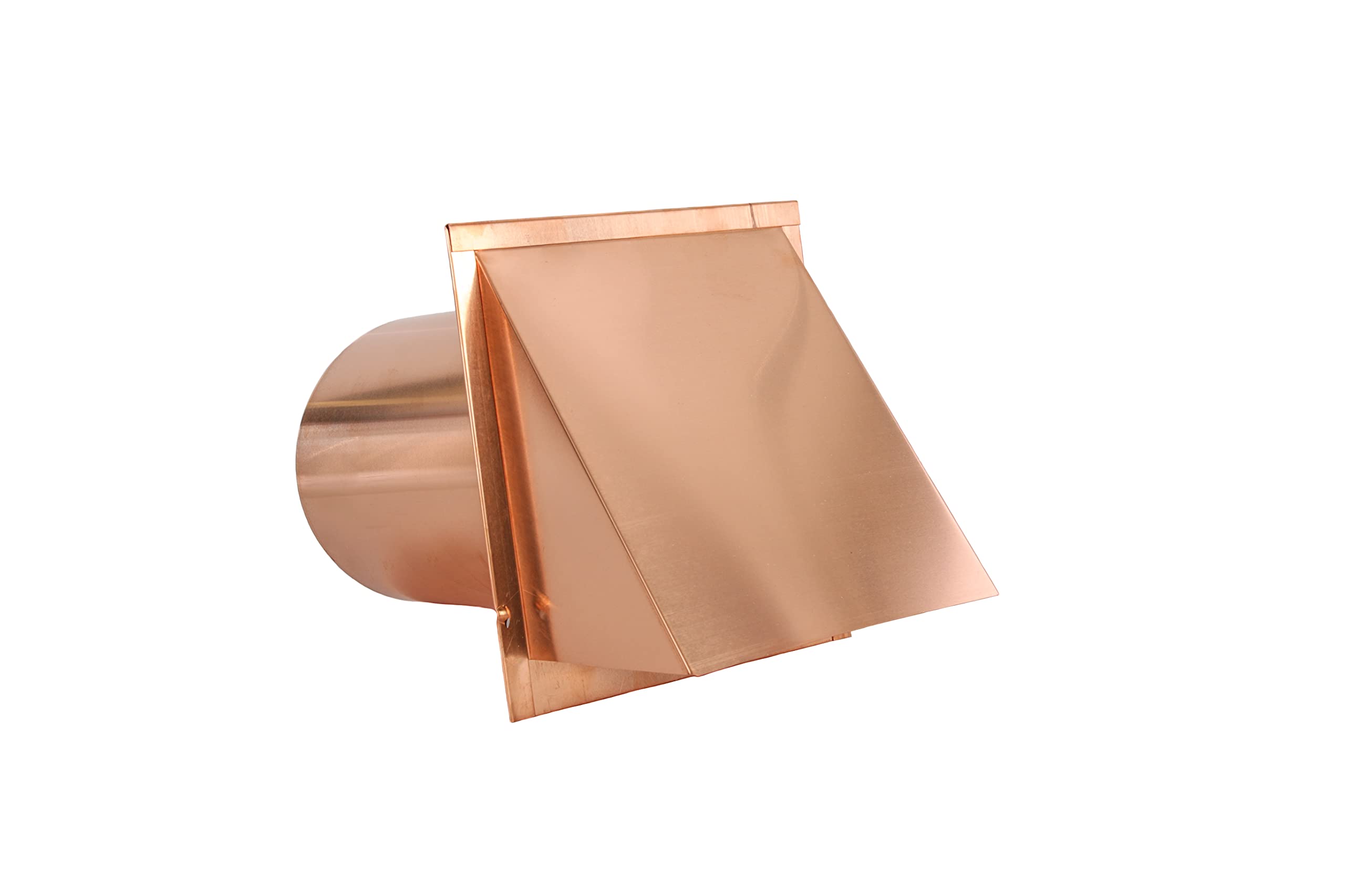FAMCO Copper Hooded Wall Vent with Screen and Damper - Heavy Duty Air Exhaust Ventilation for Kitchen, Bathroom & Laundry Room | Corrosion-Resistant & Weatherproof Outdoor Use