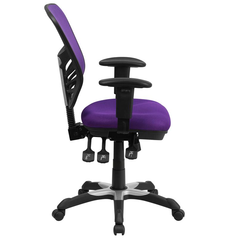 FLASH Mid Back Mesh Executive Office Chair - Ergonomic Swivel Chair with Adjustable Arms & Lumbar Support (Model HL 0001) - Perfect for Home Office, Gaming & Workspaces