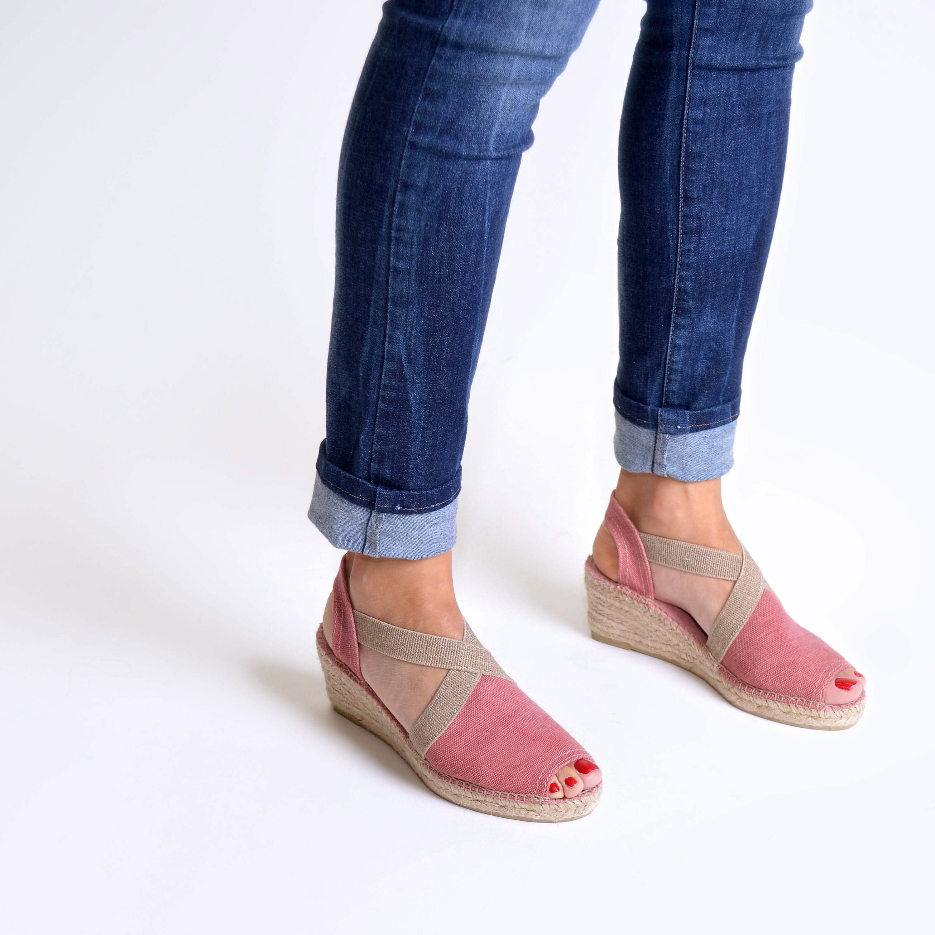 Women's Plain Canvas Wedge Espadrille Shoes - Breda V Comfortable Summer Casual Flats for Beach, Vacation & Everyday Wear