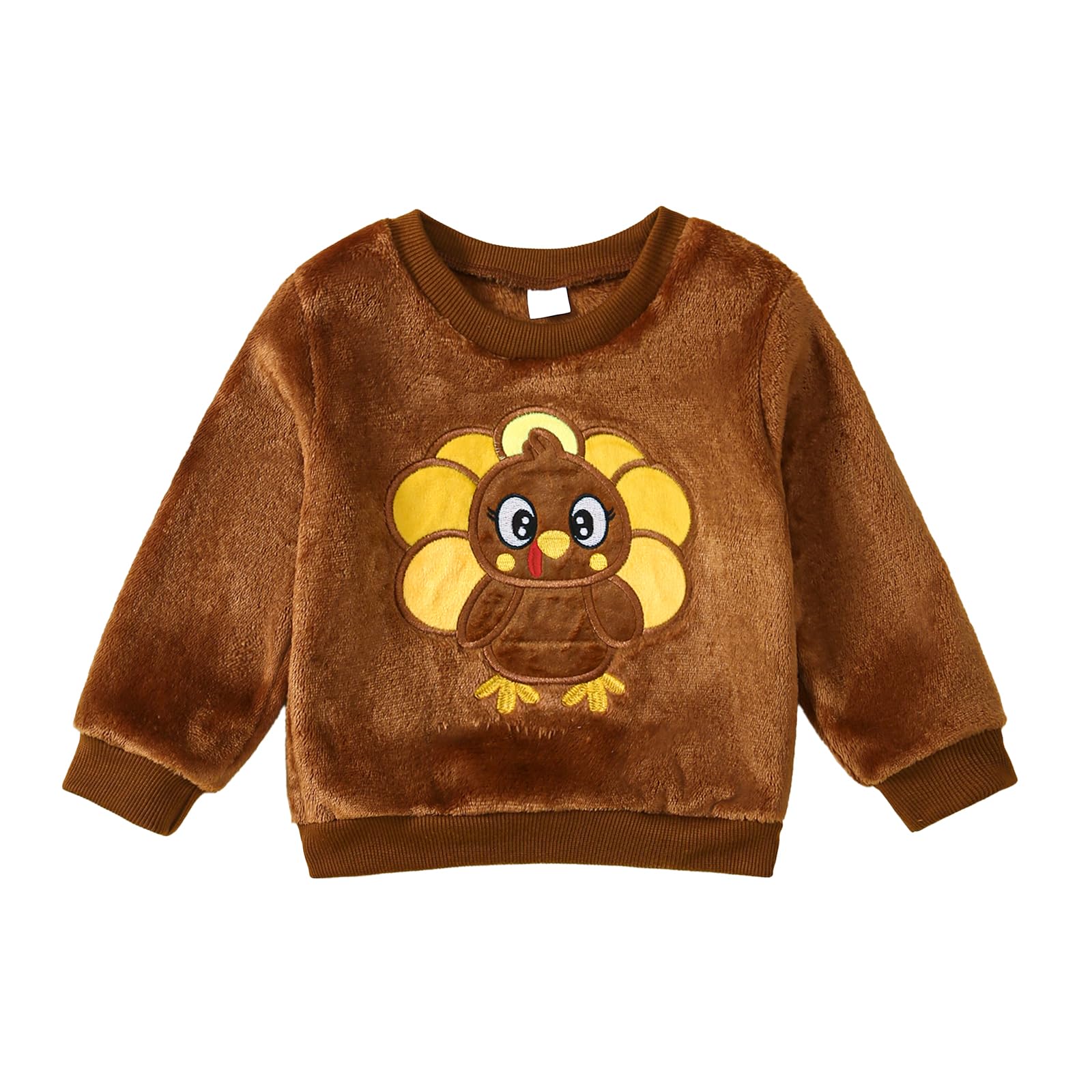 **Halloween Thanksgiving Toddler Outfits for Girls & Boys - Pumpkin Turkey Sweatshirt Fuzzy Fleece Fall Winter Clothes - Perfect for Parties, Family Gatherings & Seasonal Photos**