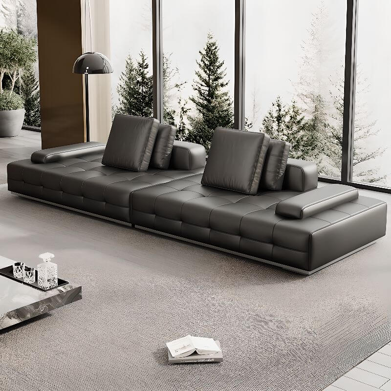 L-Shaped Sectional Sofa with Chaise Lounge - 5-Seater 4-Piece Reversible Modular Couch in Black - Perfect for Living Room, Family Room & Home Theater