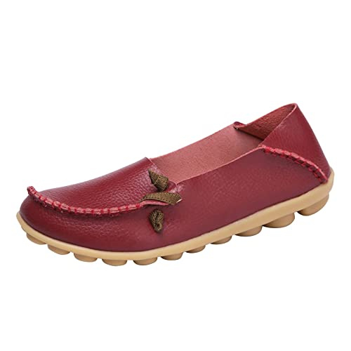 **Women's Slip-On Casual Flats - Breathable Leather Comfort Shoes for Everyday Wear | Perfect for Work, Travel & Walking**