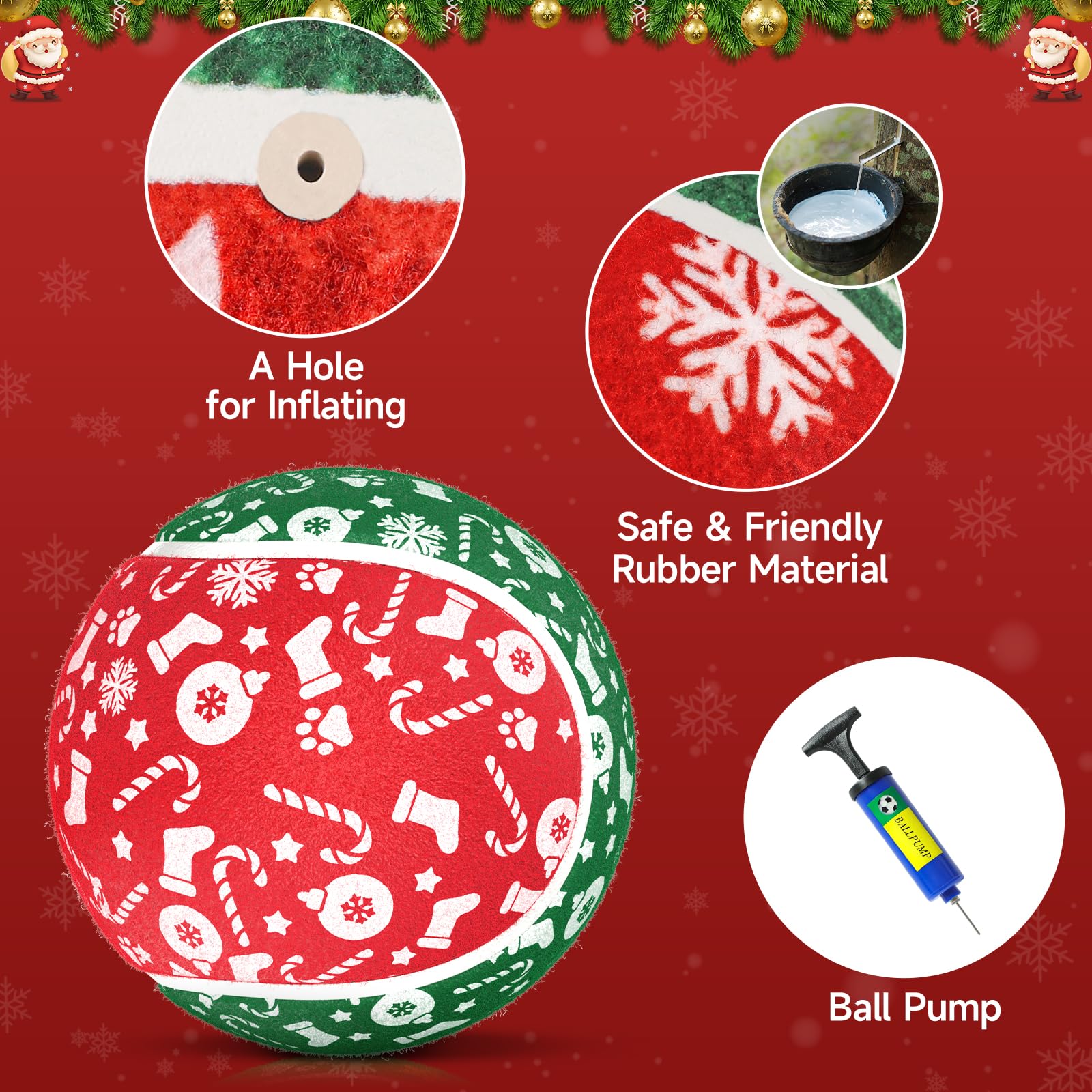**QDAN Christmas Dog Toys - Giant 9.5 Inch Tennis Ball for Large & Medium Dogs - Durable Outdoor Play Ball for Fetch & Training - Perfect Birthday Gift for Active Dogs**    *(Ideal for backyard play, beach trips, or dog park adventures!)*