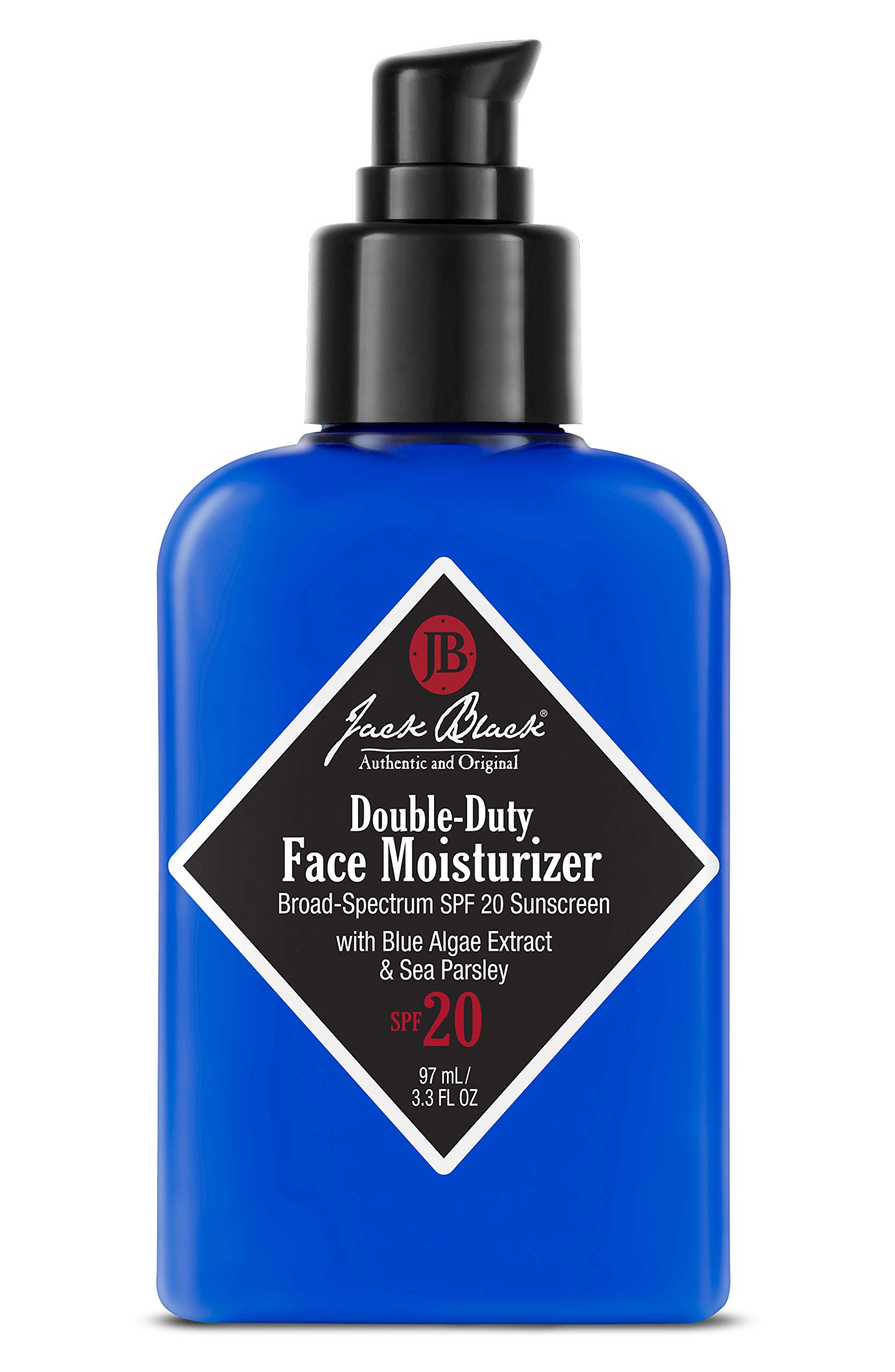 Jack Black Double Duty Face Moisturizer SPF 20 - Hydrating Sunscreen & Anti-Aging Cream for Men | Daily Skincare Routine, Travel Essential & Perfect Gift for Him