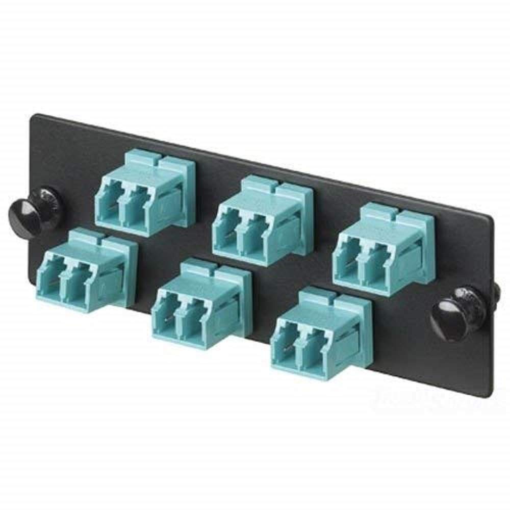 Panduit FAP12WAQDLCZ 12-Port Multi-Mode Fiber Optic Adapter Panel with Zirconia Ceramic Split Sleeve - Aqua Color | Ideal for Data Centers, Server Rooms & Network Installations