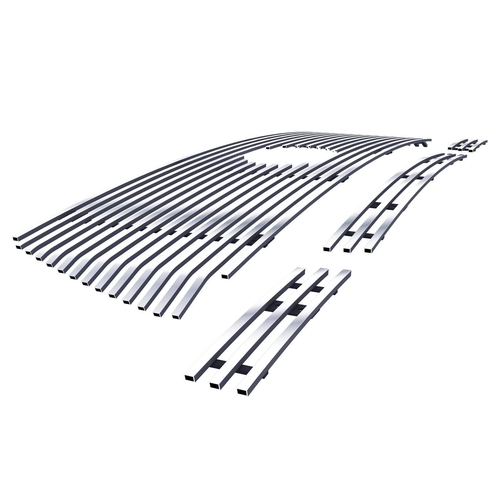APS Compatible with Toyota Tundra 2010-2013 Main Upper Lower Bumper Stainless Steel Chrome Polished 8x6 Horizontal Billet Front Grill Grille Insert Combo T61008S - Upgrade Your Truck's Style for Off-Road Adventures & Car Shows