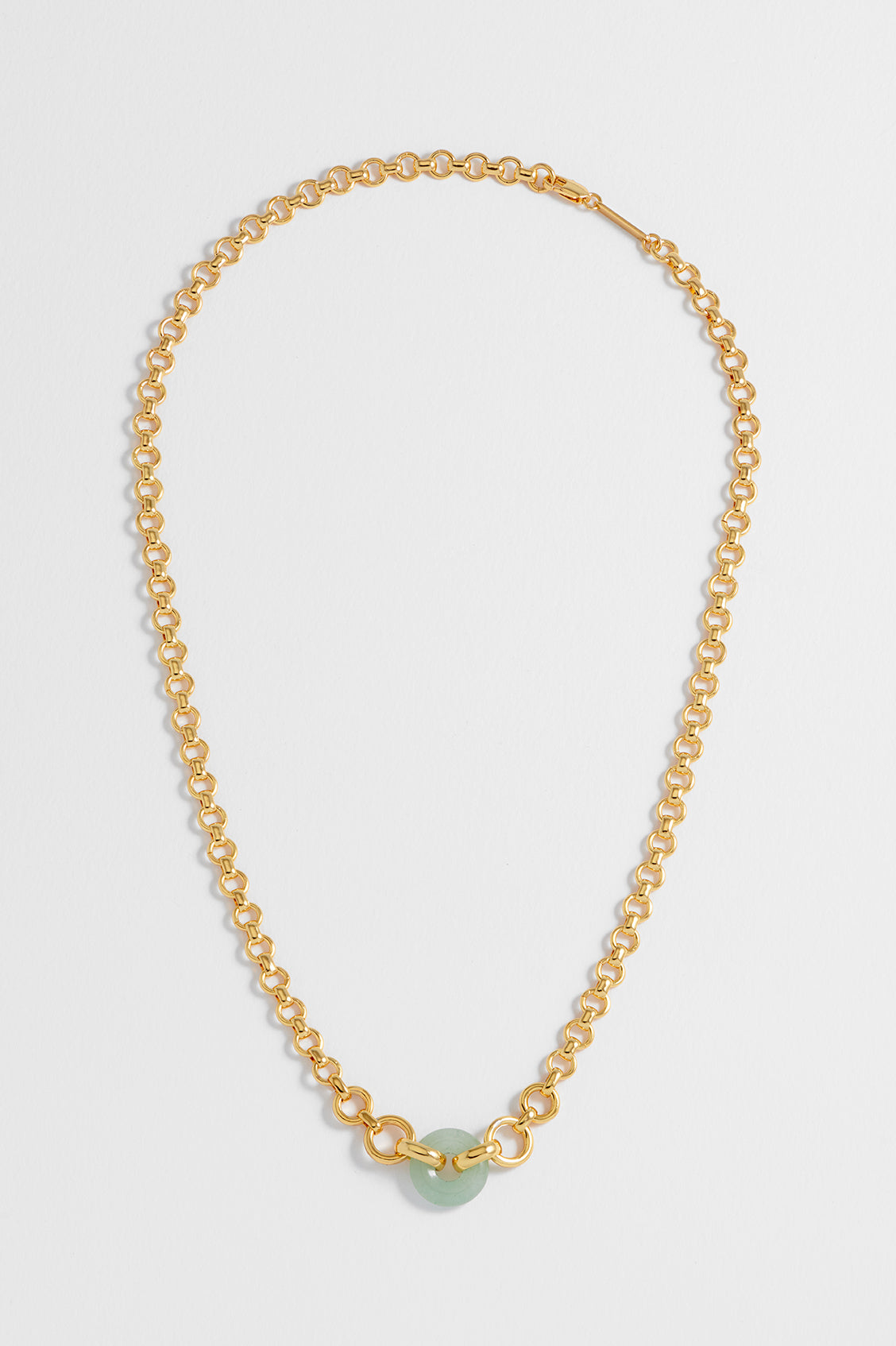 Green Quartz Graduated Round Link Chain Necklace for Women - Natural Gemstone Jewelry for Everyday Wear & Special Occasions