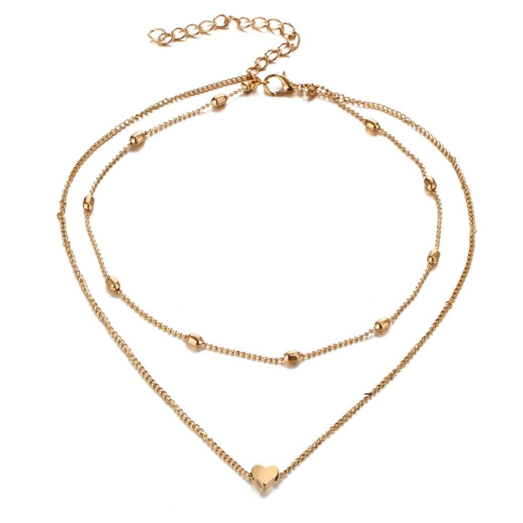 Women's Multilayer Love Heart Pendant Necklace - Elegant Layered Chain Jewelry for Valentine's Day, Anniversary & Romantic Gifts | Perfect for Date Nights, Weddings & Special Occasions