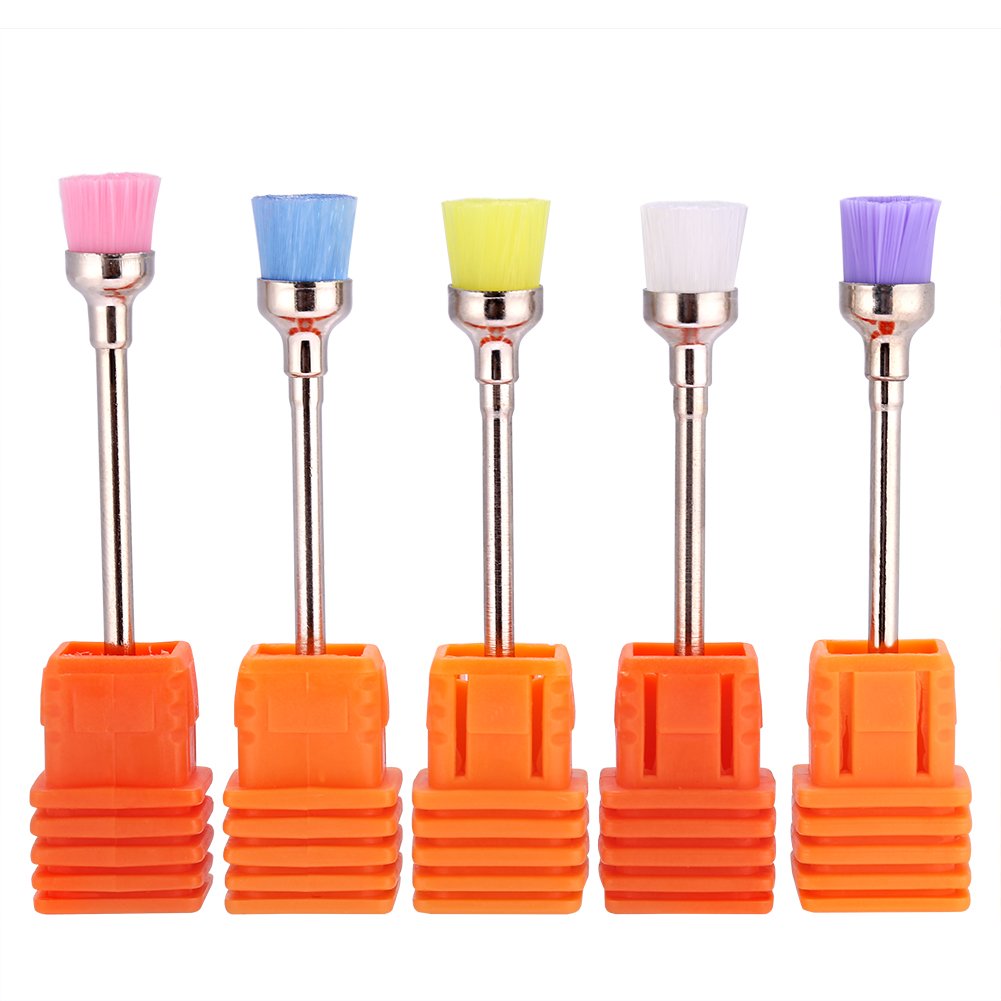5pcs Nail Drill Cleaning Brush Heads for Electric Nail Drill Machine - Nail Dust Remover & Polish Grinding Tool - Perfect for Home Manicure & Professional Nail Salon Use