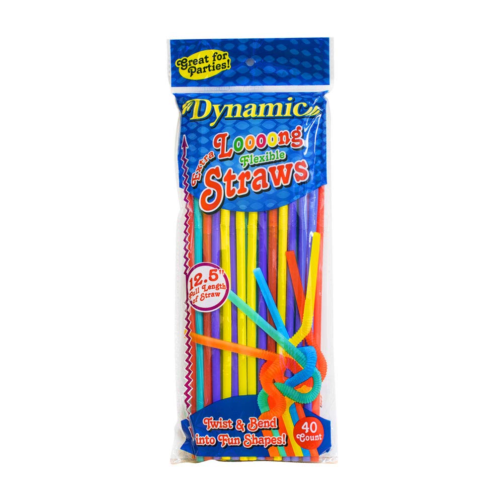 Extra Long Flexible Straws 36 Pack (1440 Straws) - Reusable Bendable Drinking Straws for Smoothies, Milkshakes & Cocktails - Perfect for Parties, Restaurants & Home Use