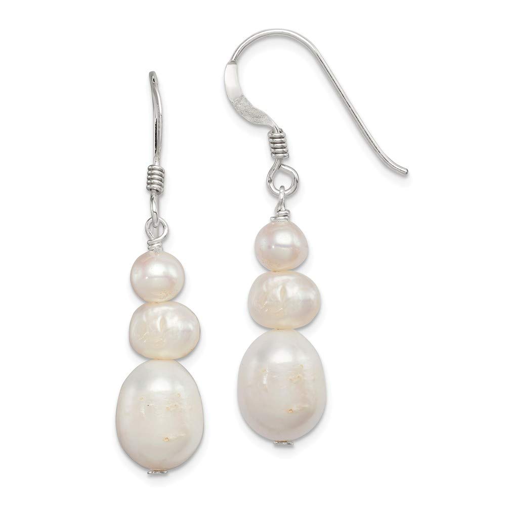 Sterling Silver Freshwater Cultured Pearl Dangle Earrings for Women - Elegant Drop Earrings for Weddings, Parties & Special Occasions