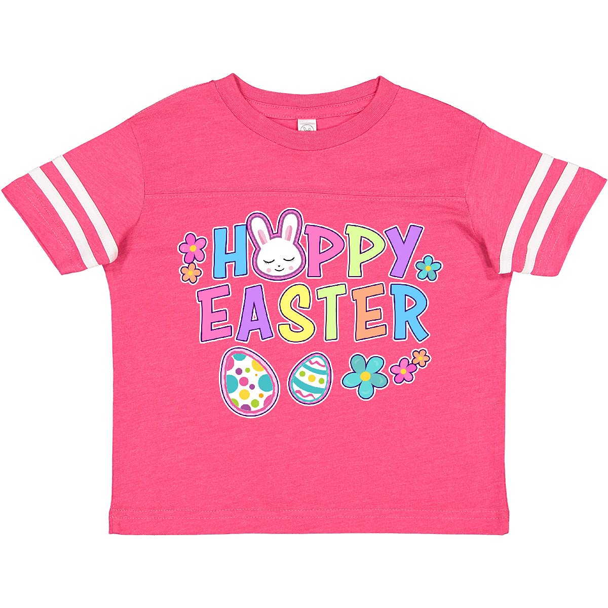 Happy Easter Bunny Face & Easter Eggs Toddler T-Shirt - Cute Easter Outfit for Kids - Perfect for Easter Egg Hunts & Spring Celebrations