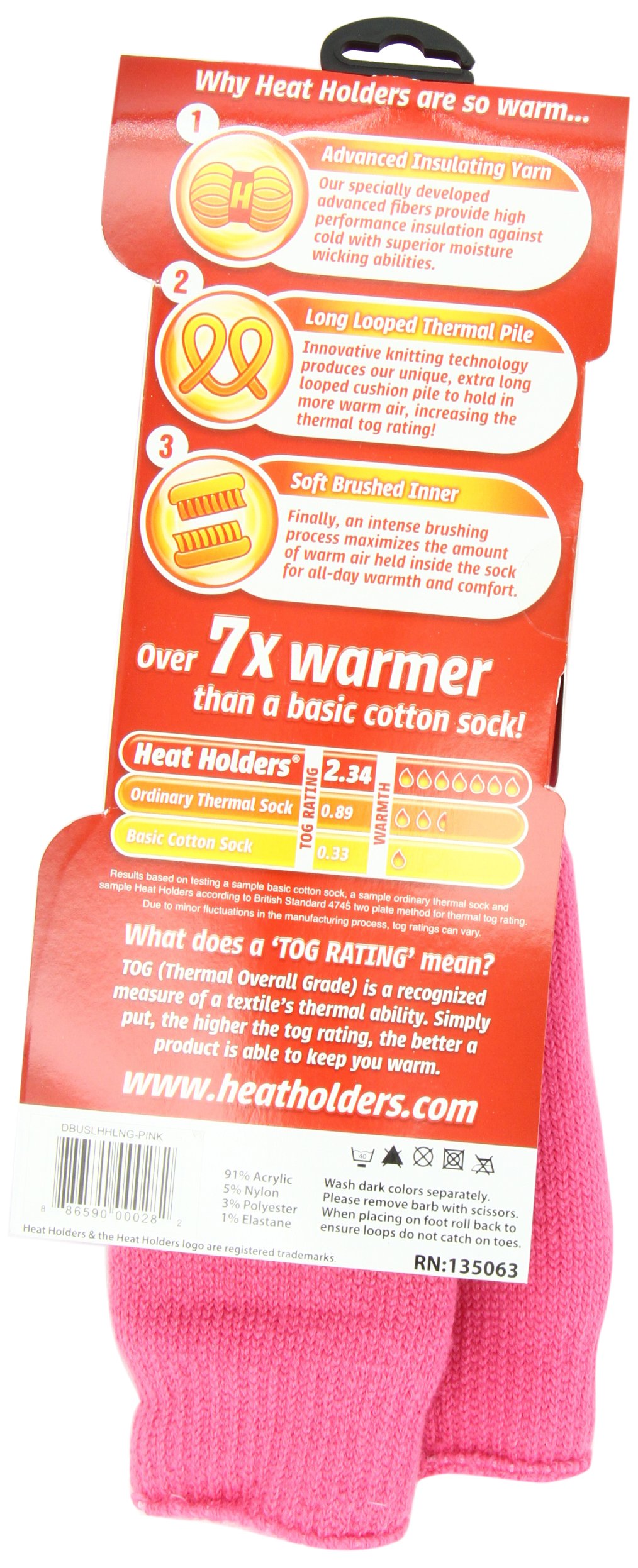 Heat Holders Women's Extra Long Thermal Socks - Pink, US Size 5-9 (18-Pack) | Ultra Warm Winter Socks for Cold Weather, Outdoor Activities & Cozy Home Wear