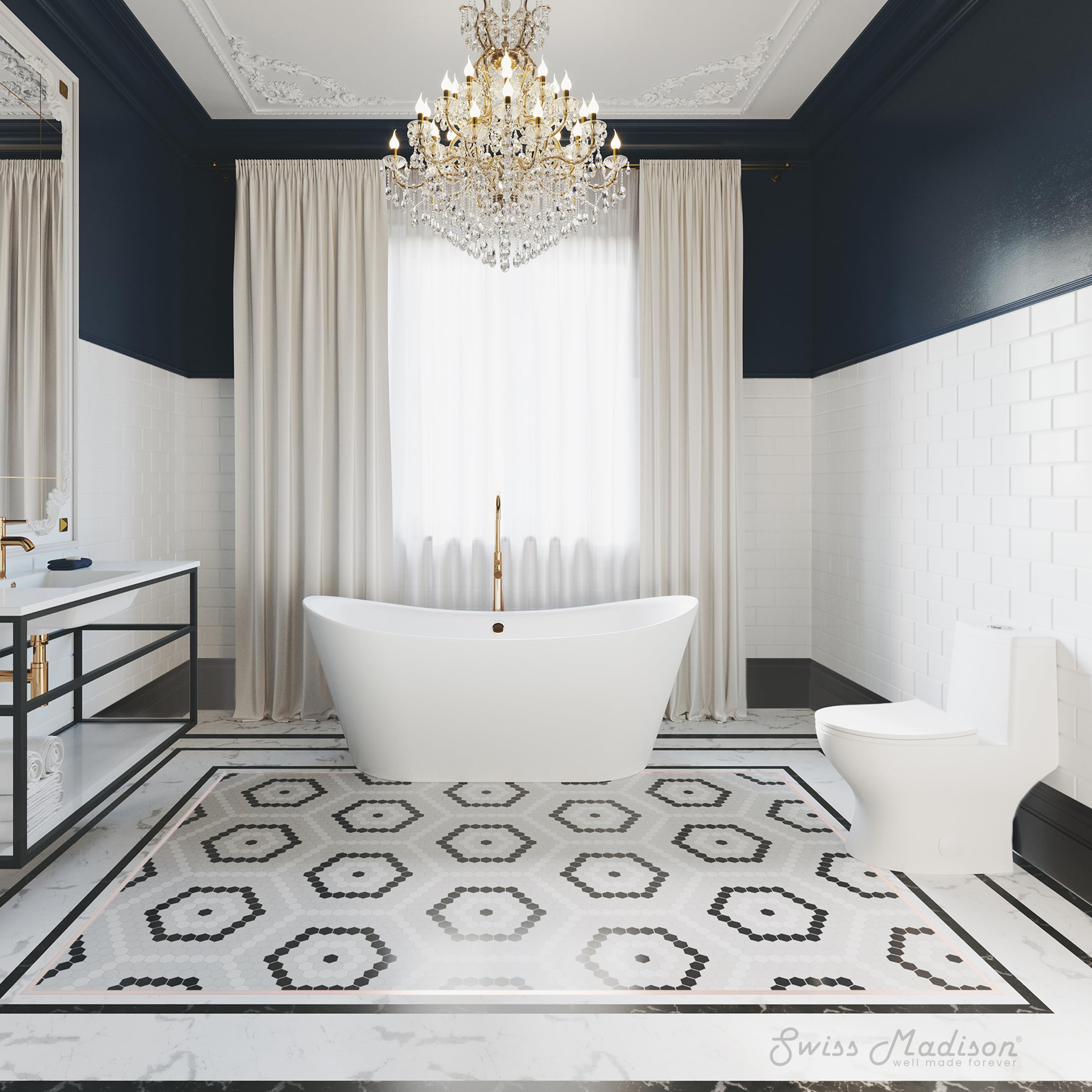 Swiss Madison Well Made Forever SM-1T127 Ivy One Piece Toilet - 10 Inch Rough-In, White Ceramic - Perfect for Modern Bathrooms & Small Spaces