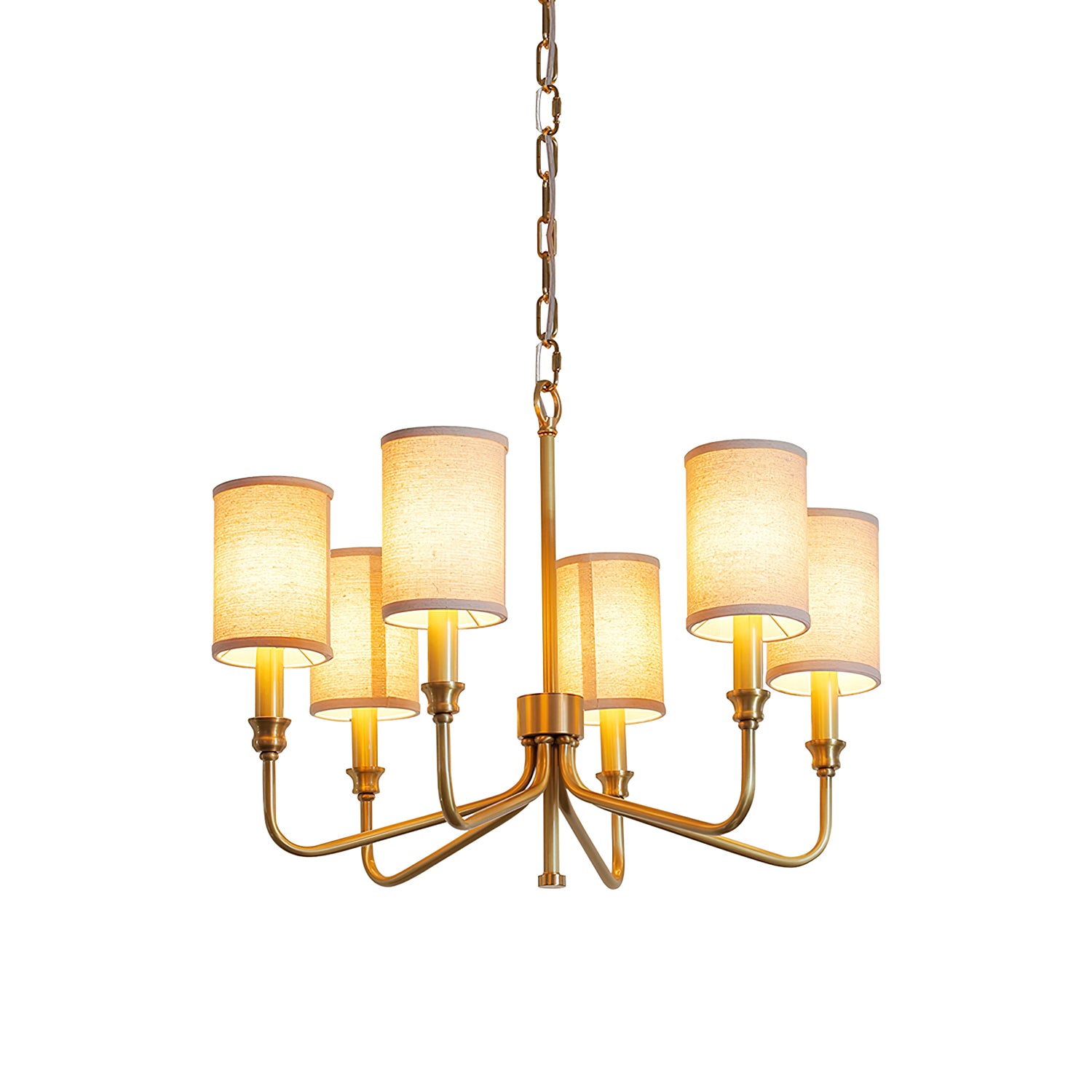 Modern Cylinder Fabric Chandelier - Elegant Ceiling Light Fixture for Living Room, Bedroom & Dining Room - Perfect for Home Decor & Interior Design
