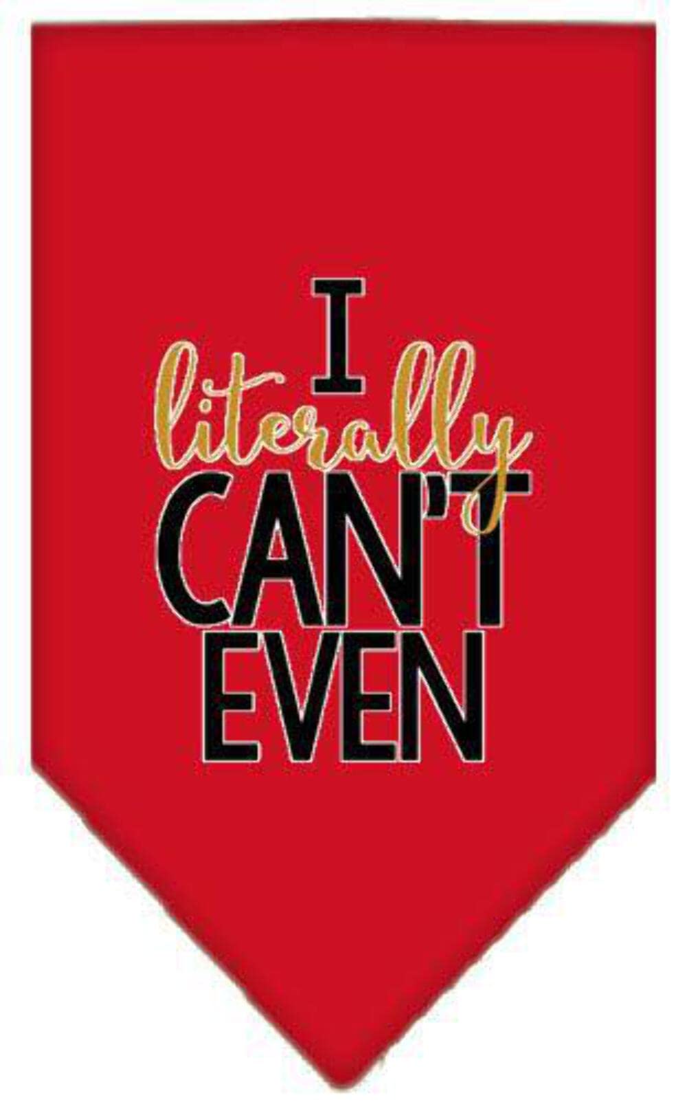 Red Small Pet Dog Bandana with 'I Literally Can't Even' Screen Print - Perfect for Halloween, Christmas & Birthday Pet Costume Accessories